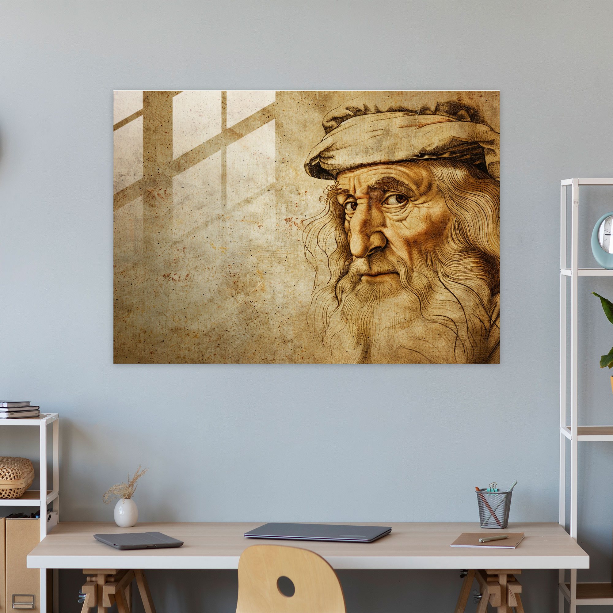 Renaissance Smile Glass Wall Art - Leonardo Da Vinci, Glass Art, Glass Wall Art, Leonardo Da Vinci