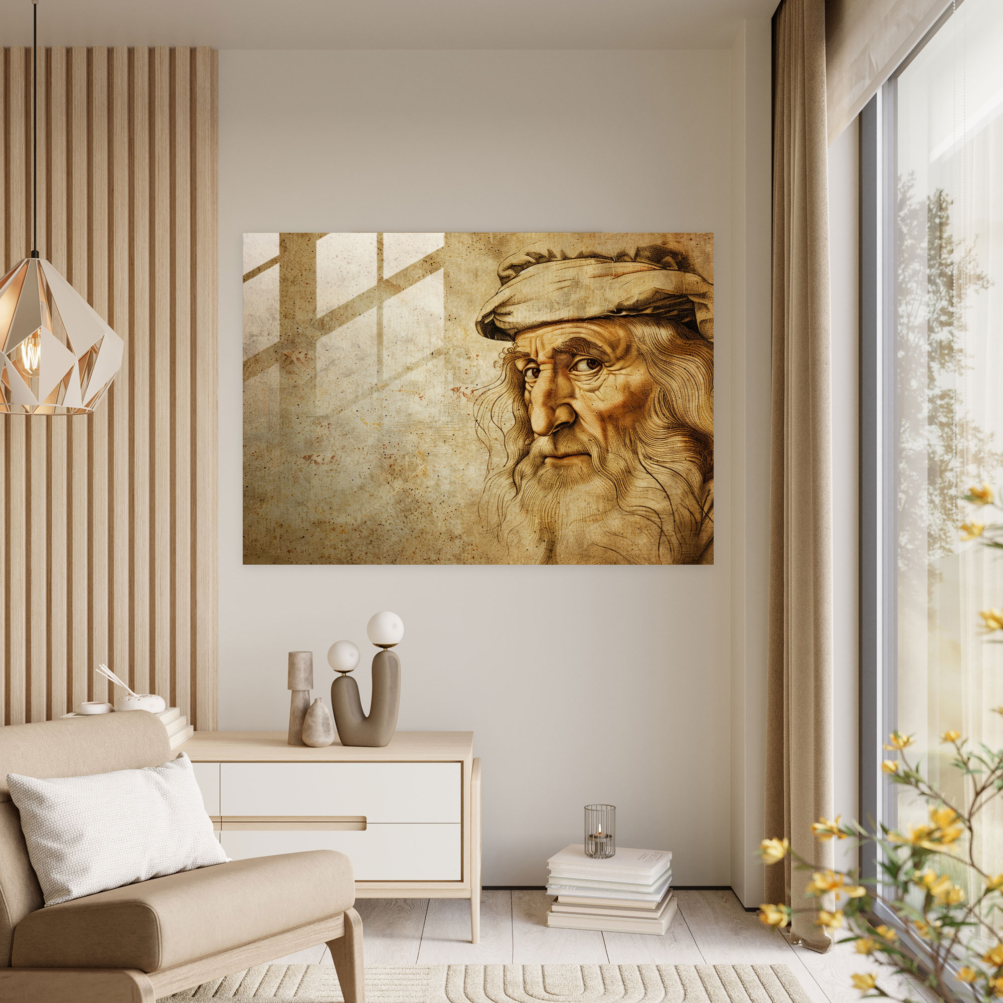 Renaissance Smile Glass Wall Art - Leonardo Da Vinci, Glass Art, Glass Wall Art, Leonardo Da Vinci