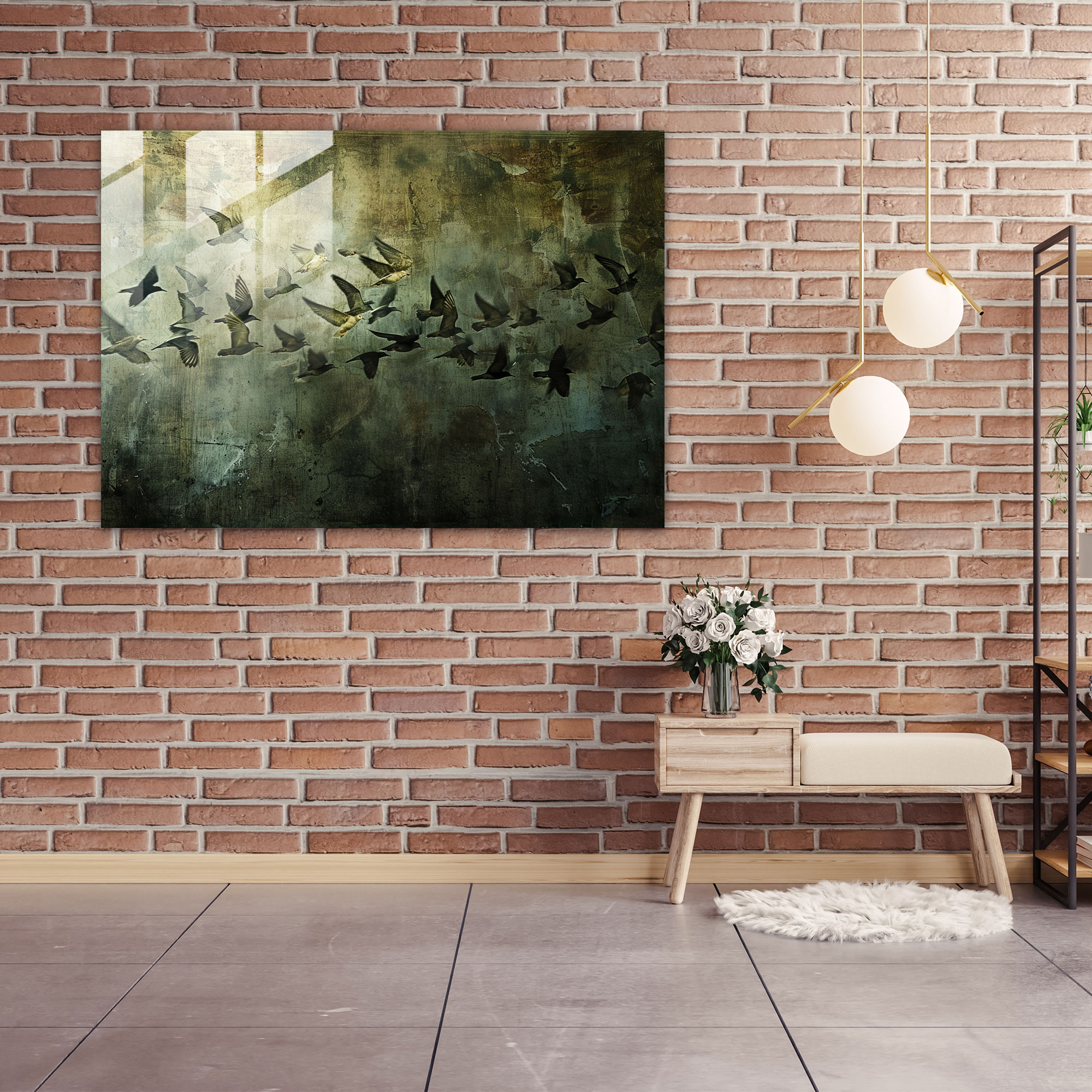 Flight Of Birds Glass Print - Leonardo Da Vinci, Modern Art, Leonardo Da Vinci, Glass Print