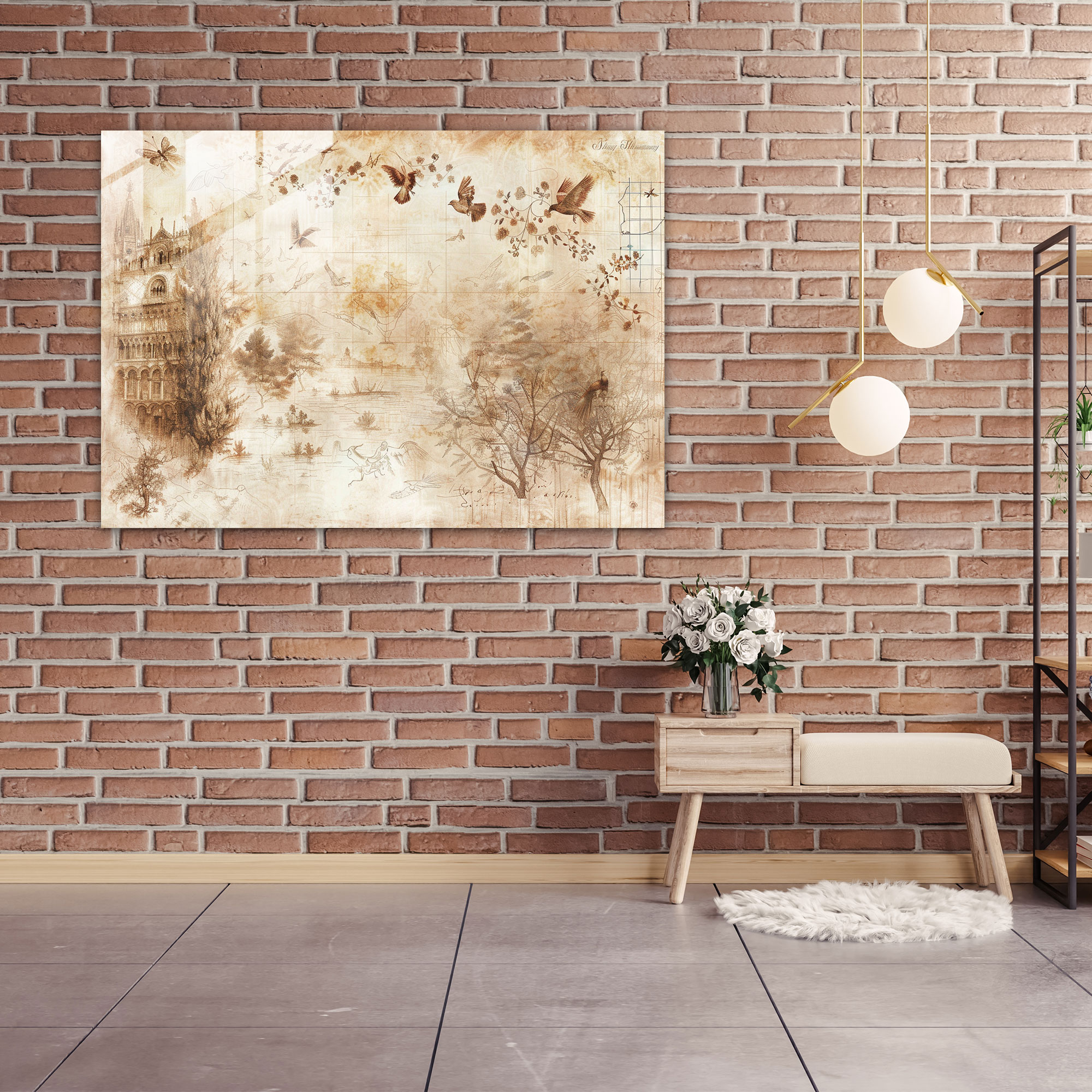 Leonardo Da Vinci Home Decoration - Leonardo Da Vinci, Leonardo Da Vinci, Glass Wall Art, Modern Art
