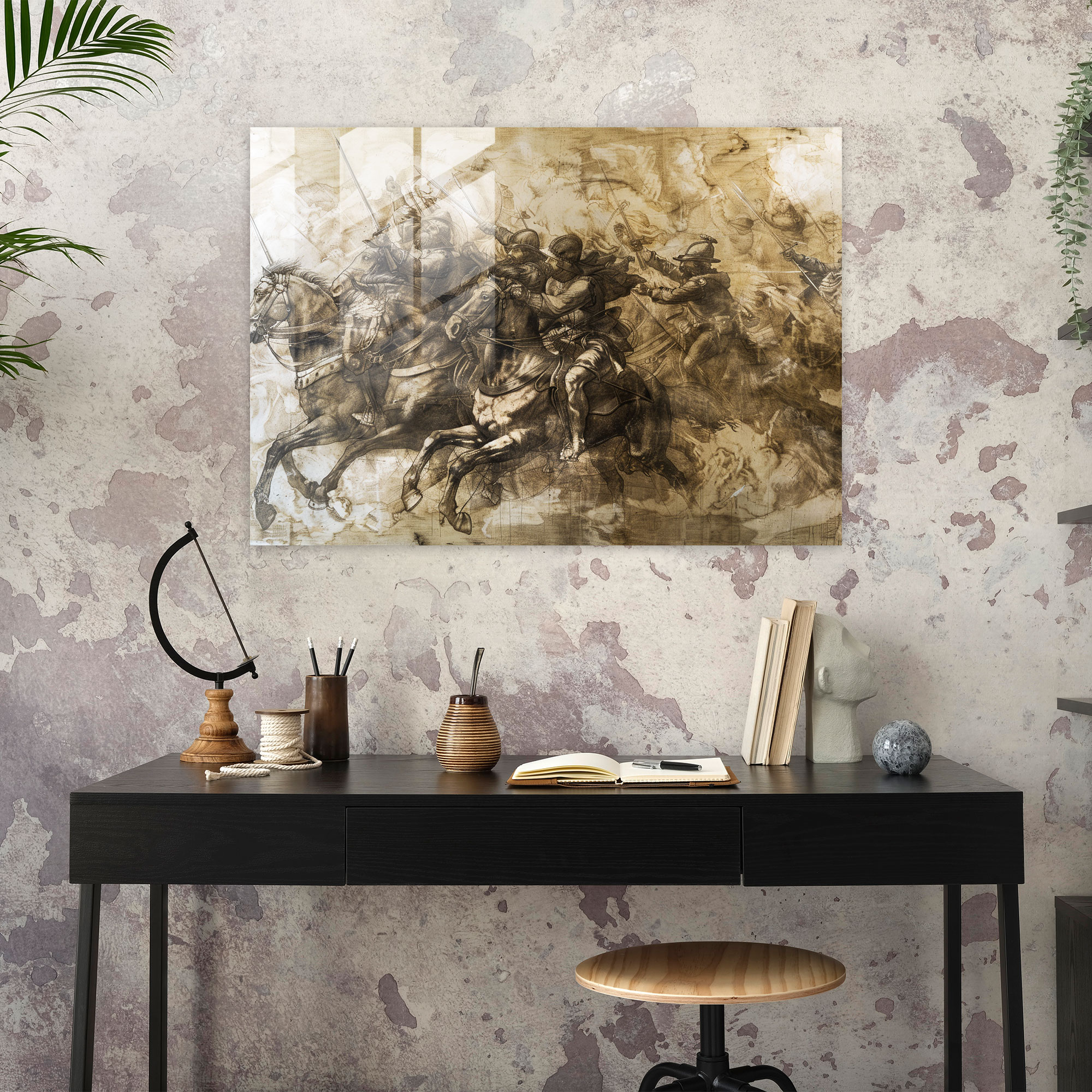 Leonardo Da Vinci Modern Art - Leonardo Da Vinci, Glass Wall Art, Home Decoration, Leonardo Da Vinci