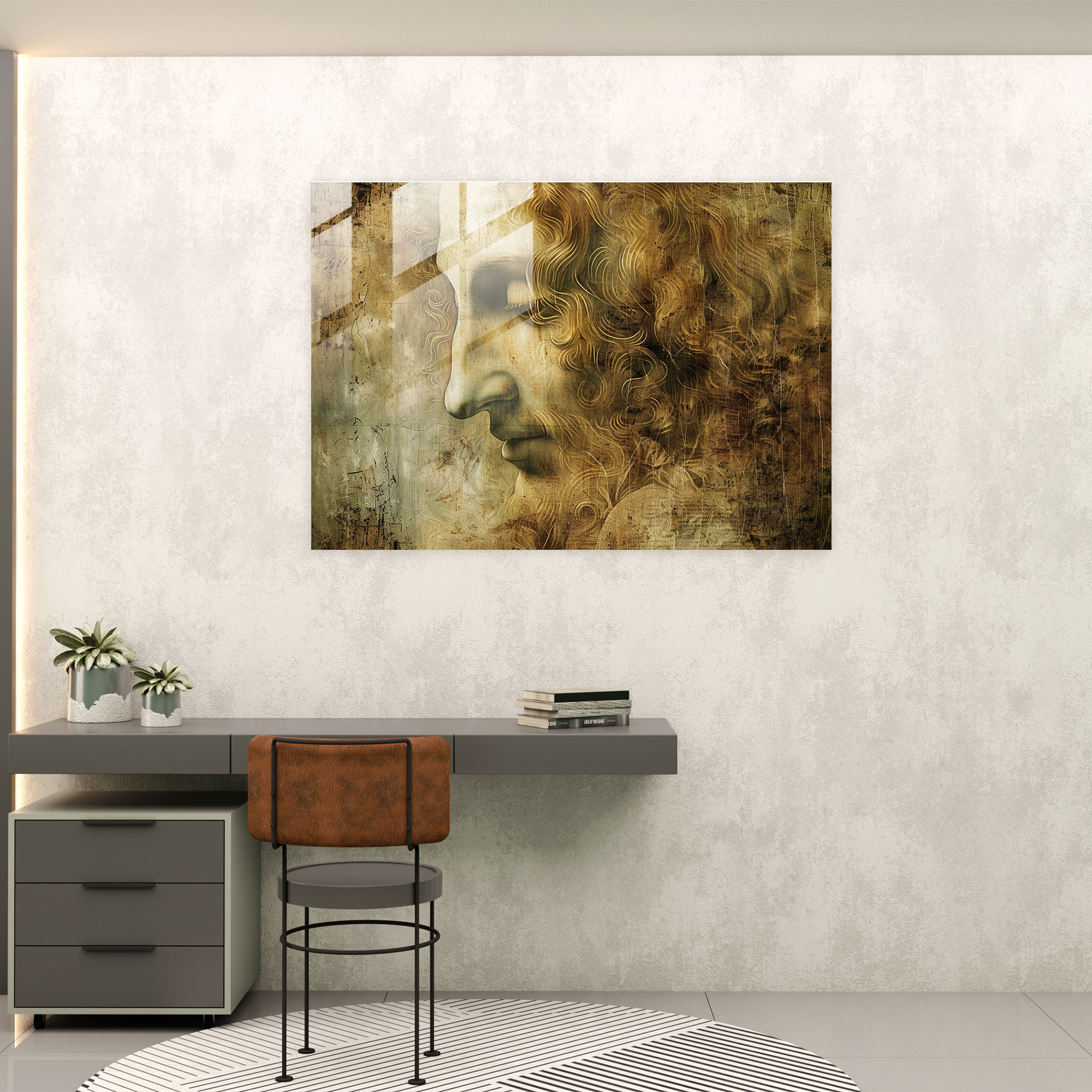 Leonardo Da Vinci Glass Wall Art - Leonardo Da Vinci, Home Decoration, Glass Art, Wall Decoration