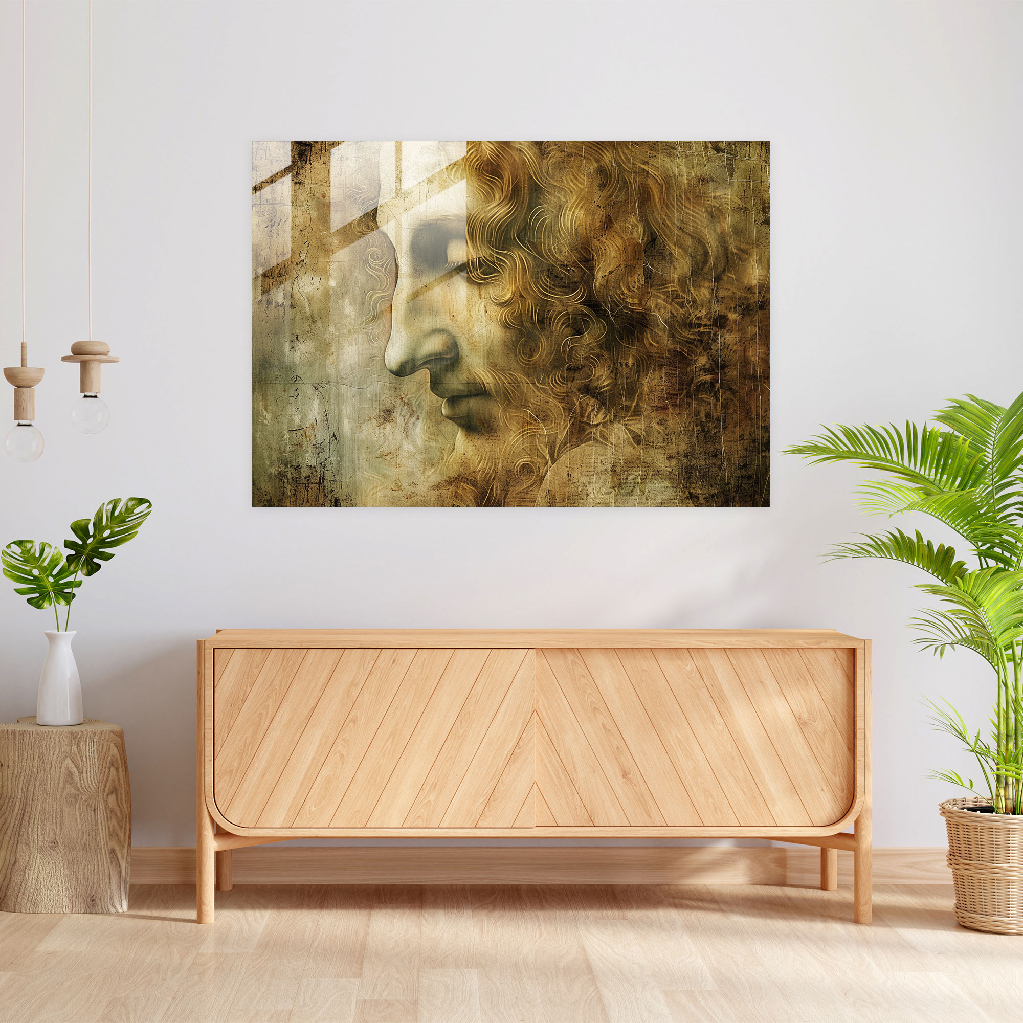 Leonardo Da Vinci Glass Wall Art - Leonardo Da Vinci, Home Decoration, Glass Art, Wall Decoration