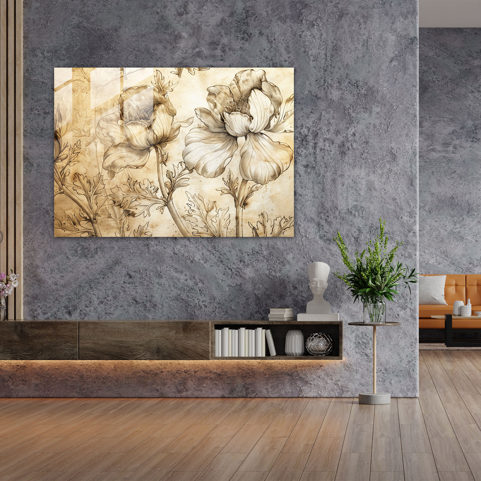 Leonardo Da Vinci Glass Art - Botanical Studies - Leonardo Da Vinci, Glass Art, Home Decoration, Glass Print
