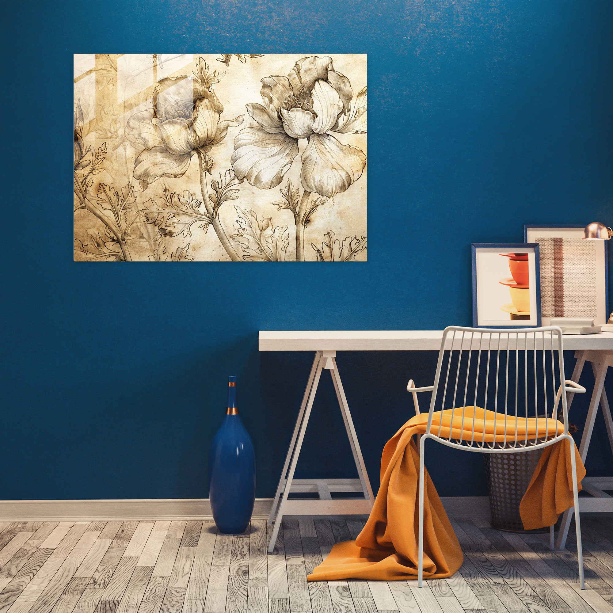 Leonardo Da Vinci Glass Art - Botanical Studies - Leonardo Da Vinci, Glass Art, Home Decoration, Glass Print