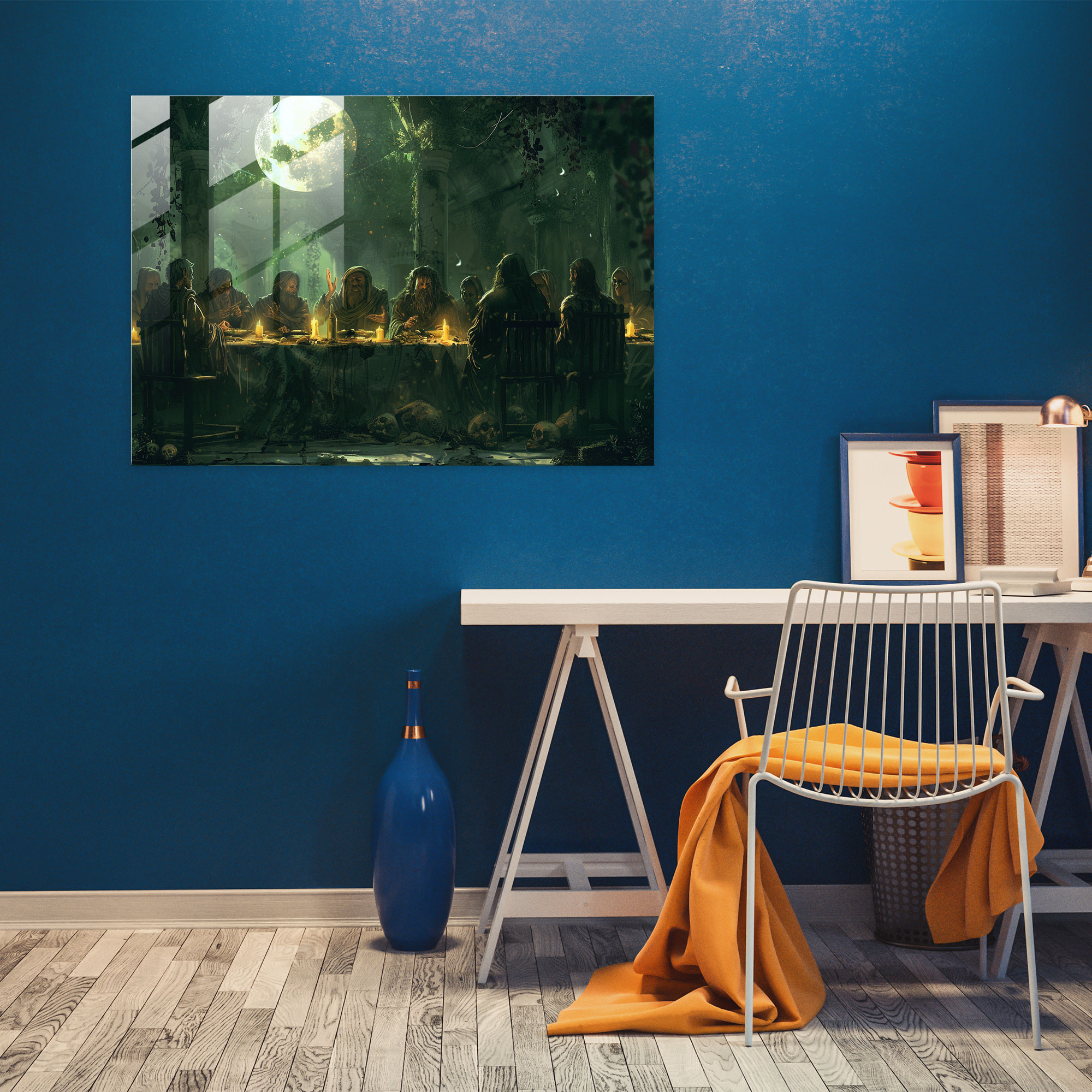 Leonardo Da Vinci Glass Print - Last Supper Interpretation - Leonardo Da Vinci, Glass Art, Home Decoration, Wall Decoration