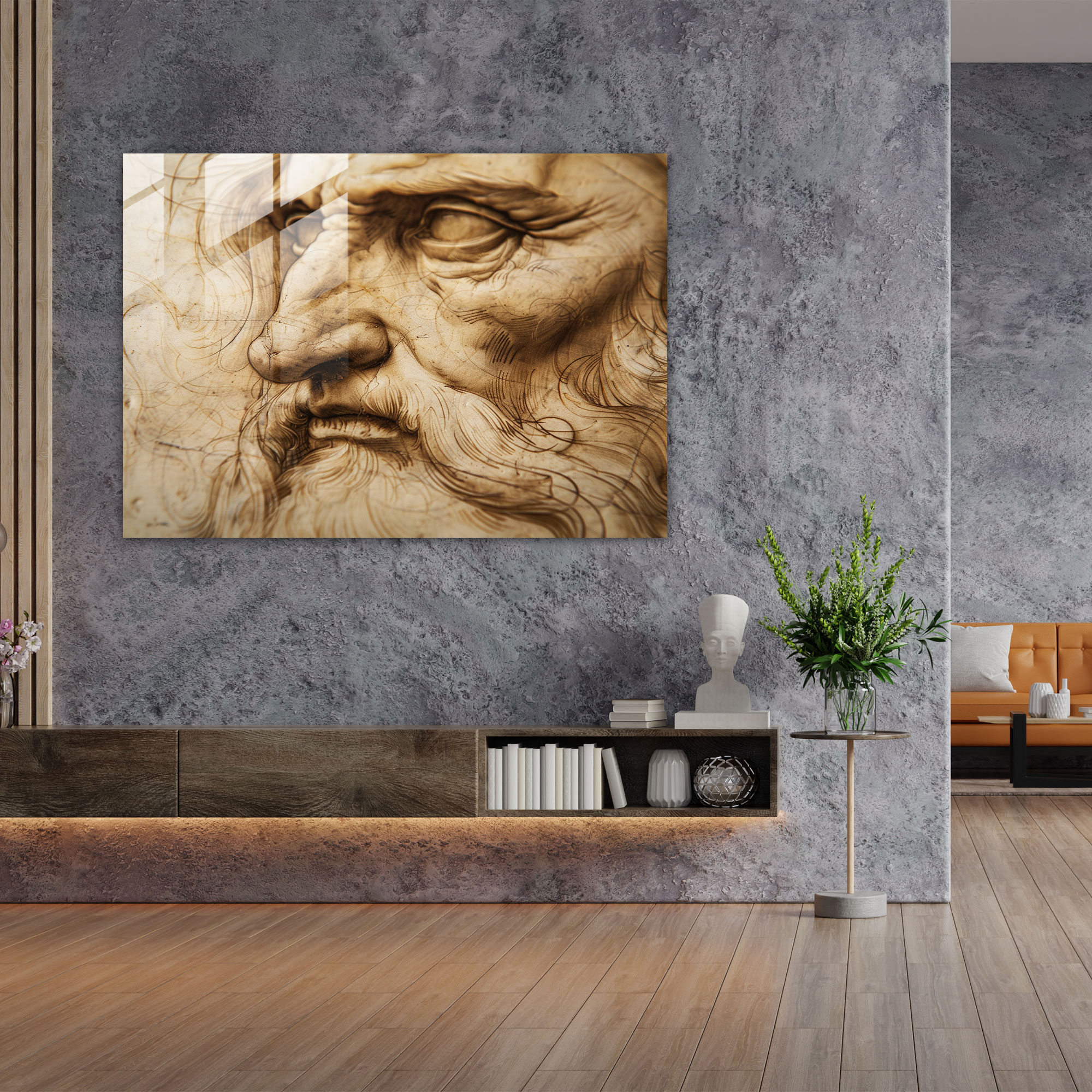 Leonardo Da Vinci Glass Print - Leonardo Da Vinci, Leonardo Da Vinci, Glass Print, Glass Art