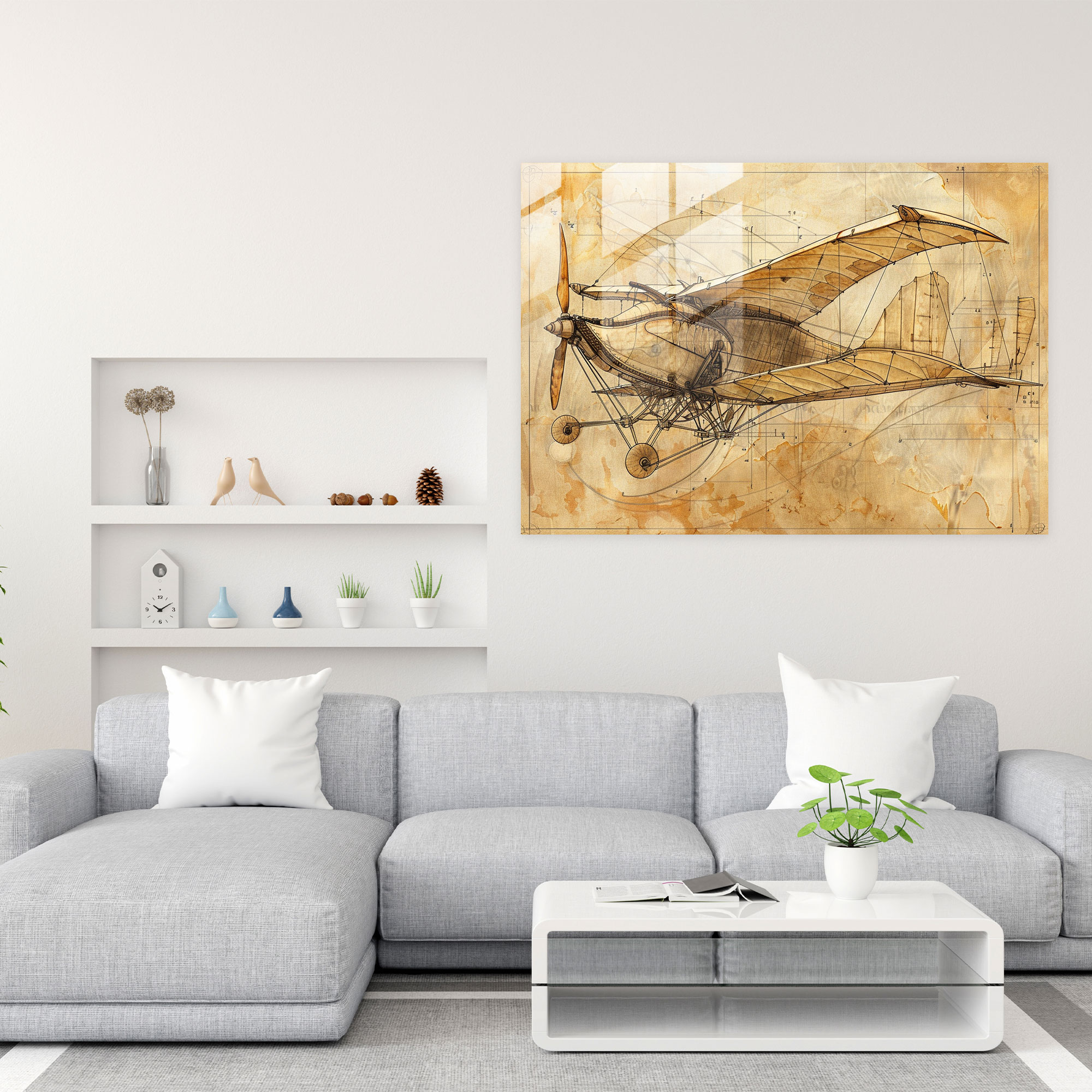 Leonardo Da Vinci Modern Art - Leonardo Da Vinci, Glass Wall Art, Leonardo Da Vinci, Modern Art