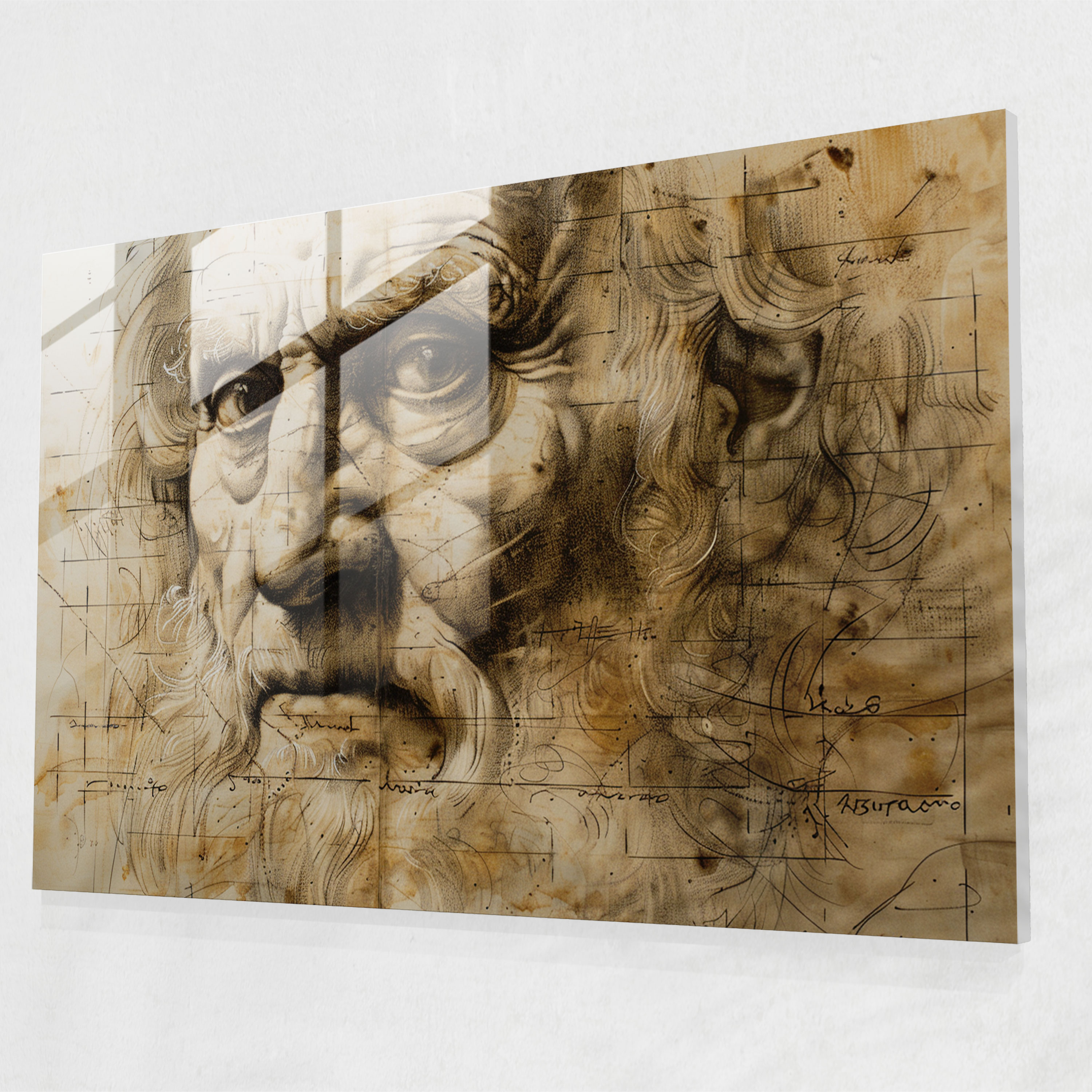 Leonardo Da Vinci Glass Art - Leonardo Da Vinci, Home Decoration, Leonardo Da Vinci, Wall Decoration