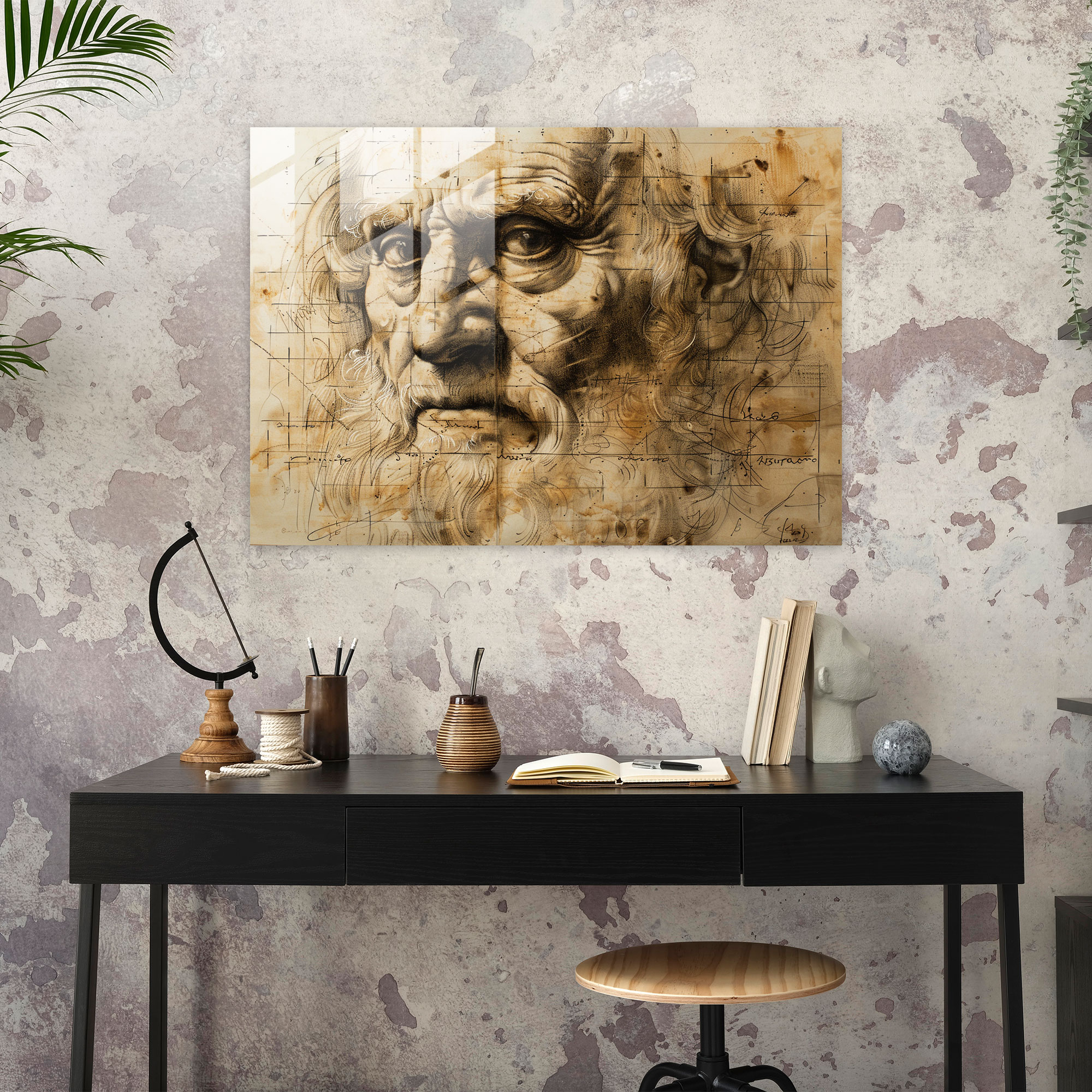 Leonardo Da Vinci Glass Art - Leonardo Da Vinci, Home Decoration, Leonardo Da Vinci, Wall Decoration