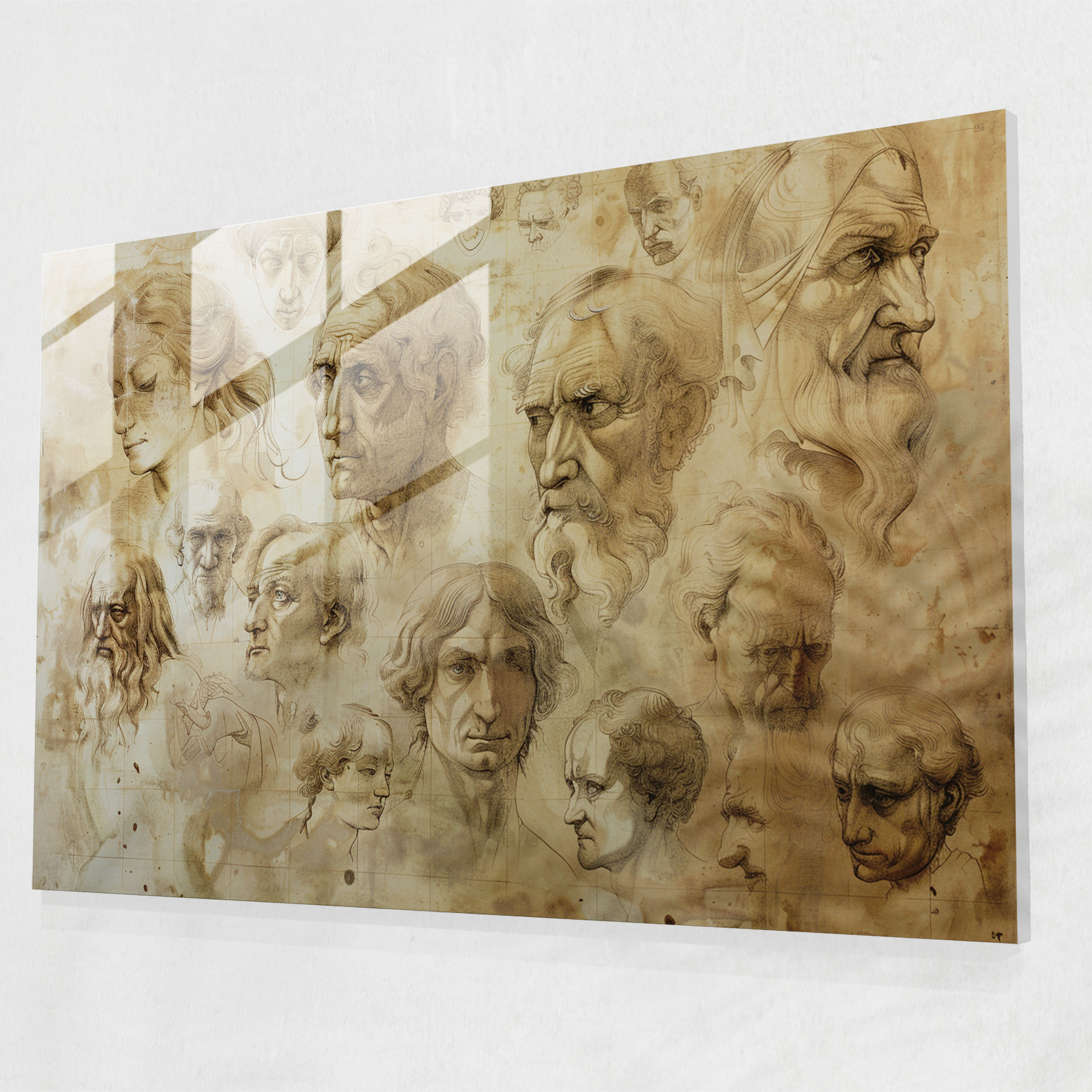Leonardo Da Vinci Glass Wall Art - Leonardo Da Vinci, Wall Decoration, Glass Wall Art, Glass Art