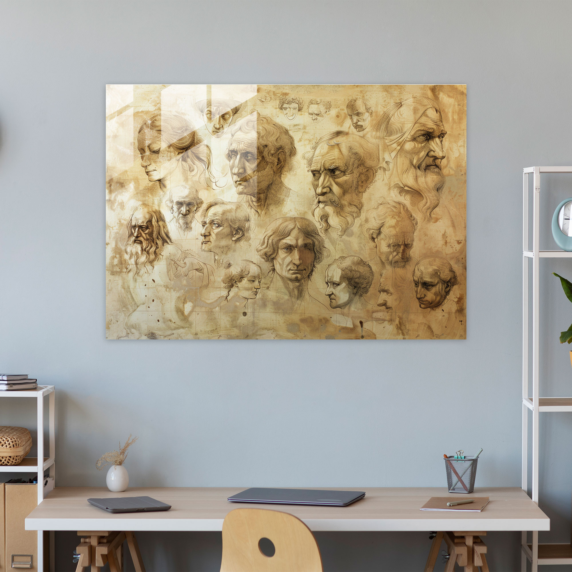 Leonardo Da Vinci Glass Wall Art - Leonardo Da Vinci, Wall Decoration, Glass Wall Art, Glass Art