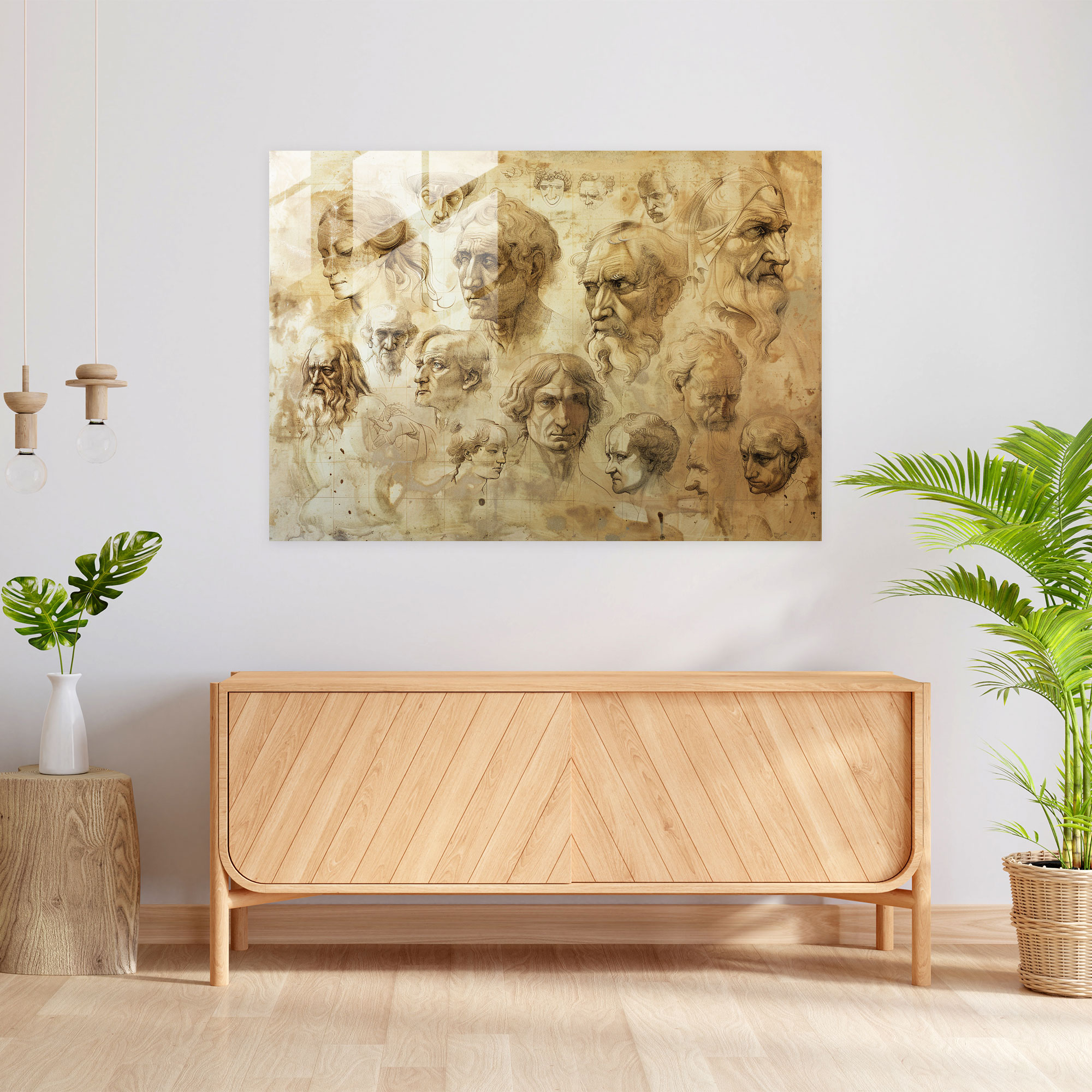 Leonardo Da Vinci Glass Wall Art - Leonardo Da Vinci, Wall Decoration, Glass Wall Art, Glass Art