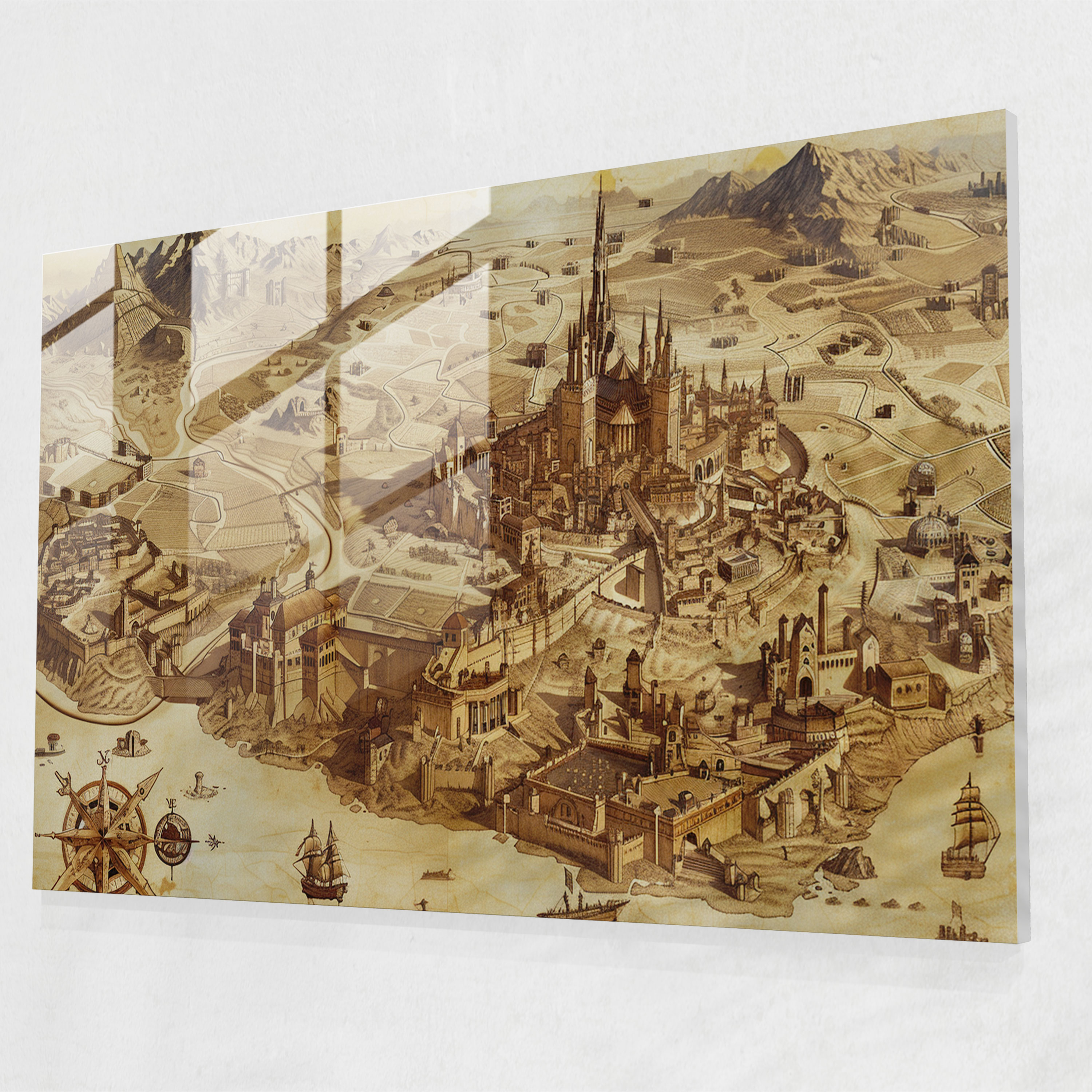 Leonardo Da Vinci Home Decoration - Leonardo Da Vinci, Wall Decoration, Leonardo Da Vinci, Glass Art