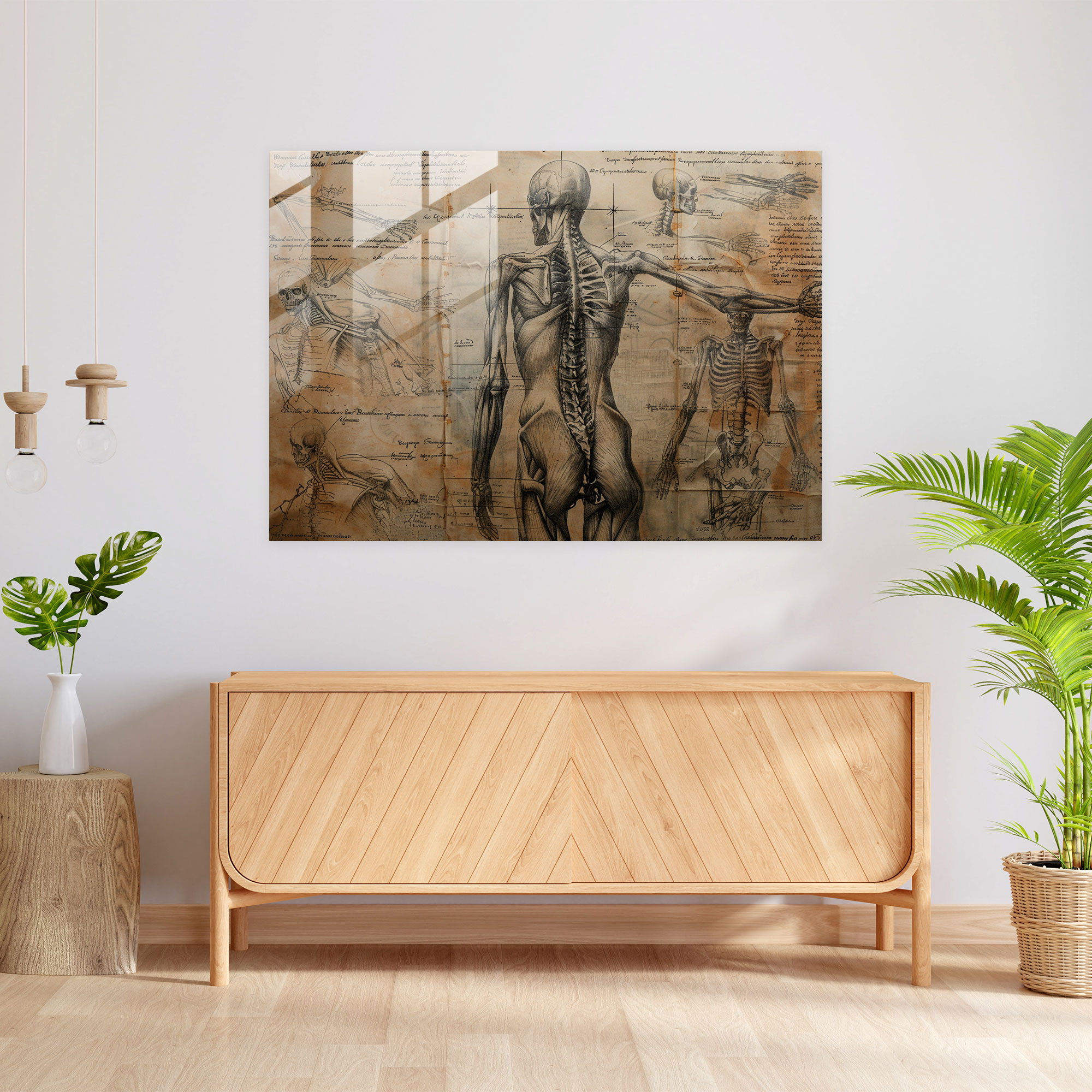 Leonardo Da Vinci Glass Print - Leonardo Da Vinci, Anatomy, Glass Wall Art, Glass Print