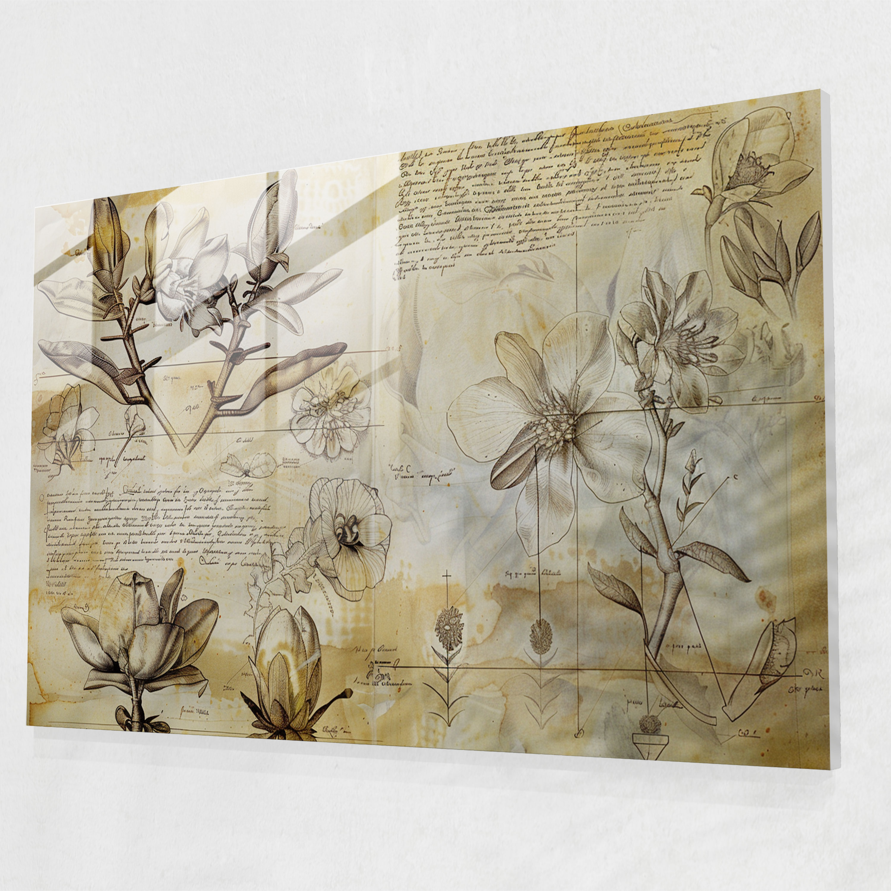Leonardo Da Vinci Glass Print - Leonardo Da Vinci, Botanical Specimens, Glass Print, Natural Beauty