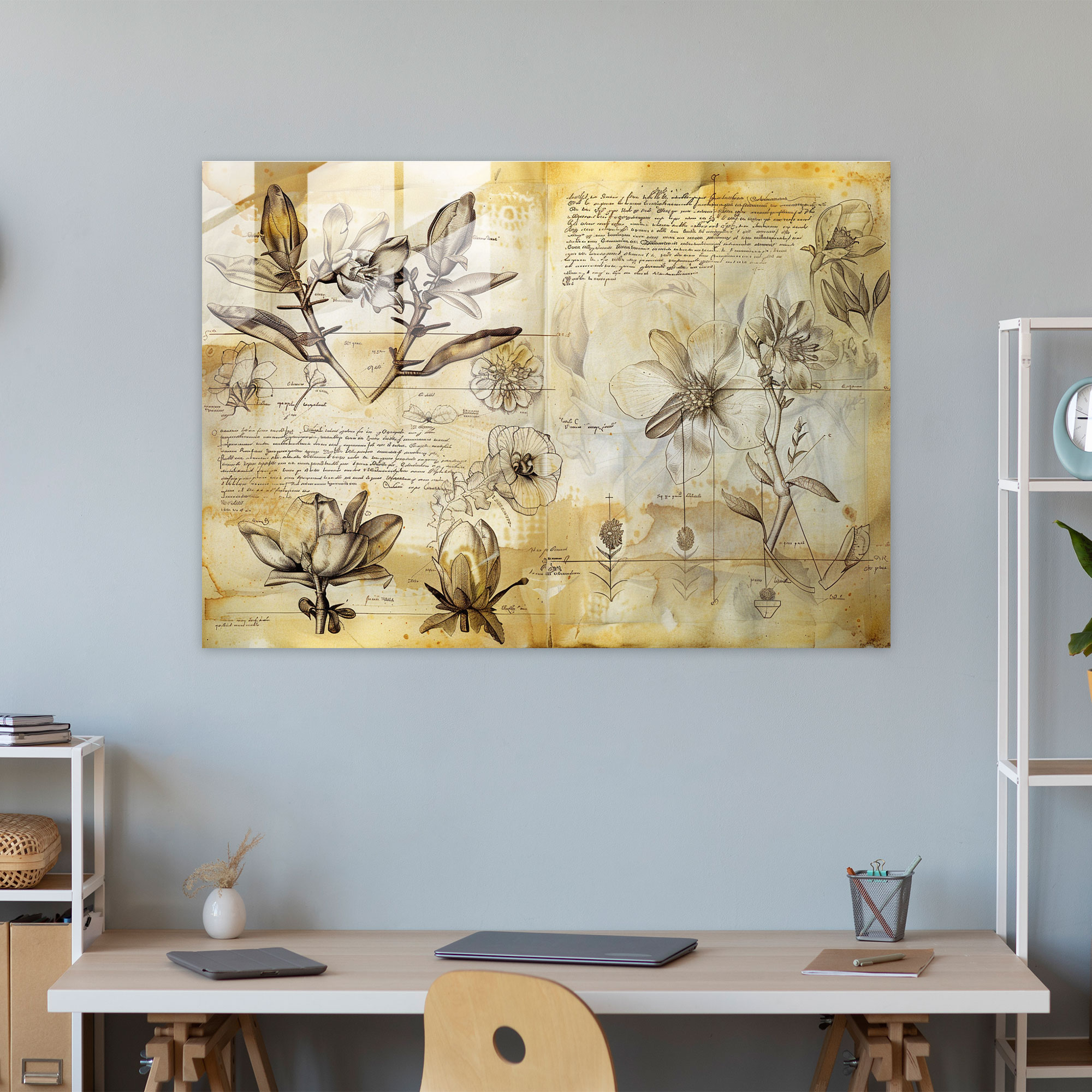 Leonardo Da Vinci Glass Print - Leonardo Da Vinci, Botanical Specimens, Glass Print, Natural Beauty