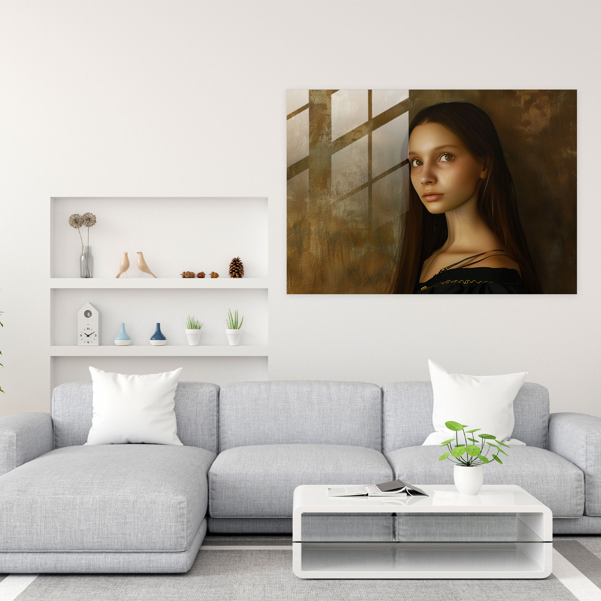 Leonardo Da Vinci Glass Wall Art - Young Woman Portrait - Leonardo Da Vinci, Leonardo Da Vinci, Glass Art, Glass Wall Art
