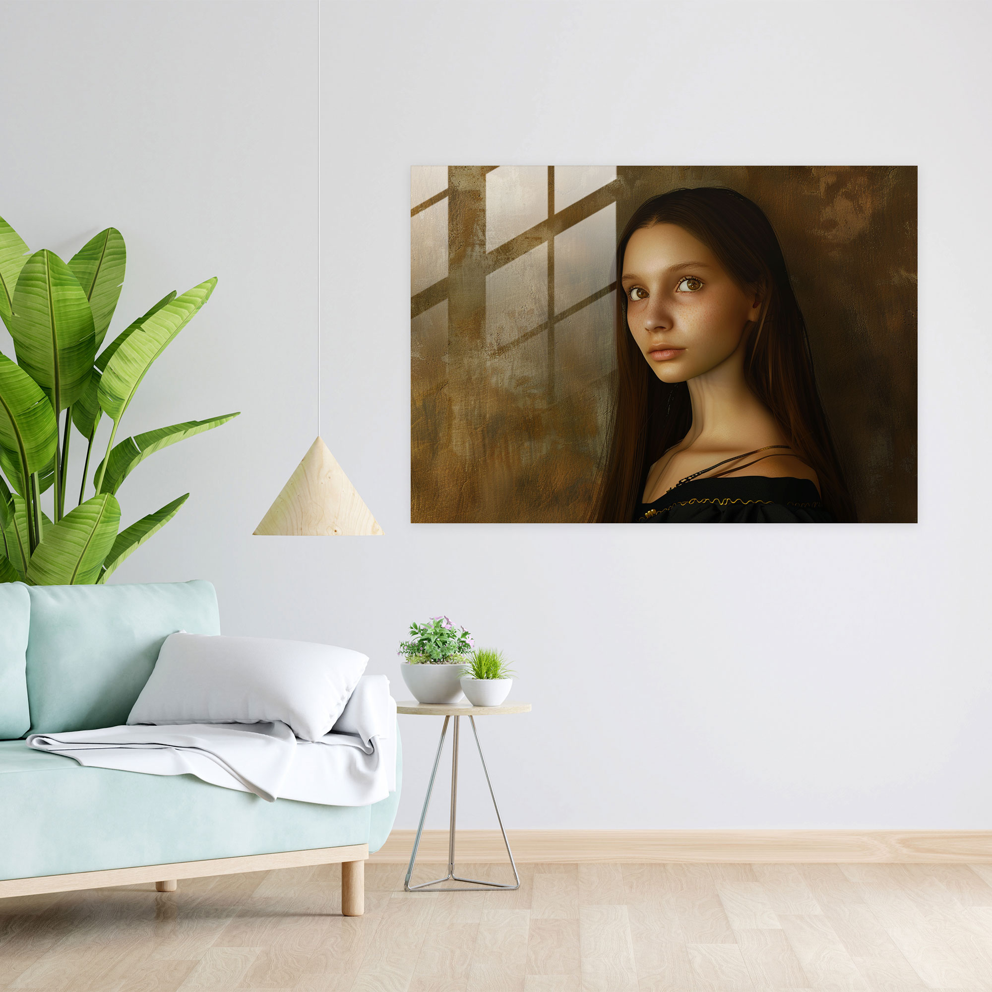 Leonardo Da Vinci Glass Wall Art - Young Woman Portrait - Leonardo Da Vinci, Leonardo Da Vinci, Glass Art, Glass Wall Art