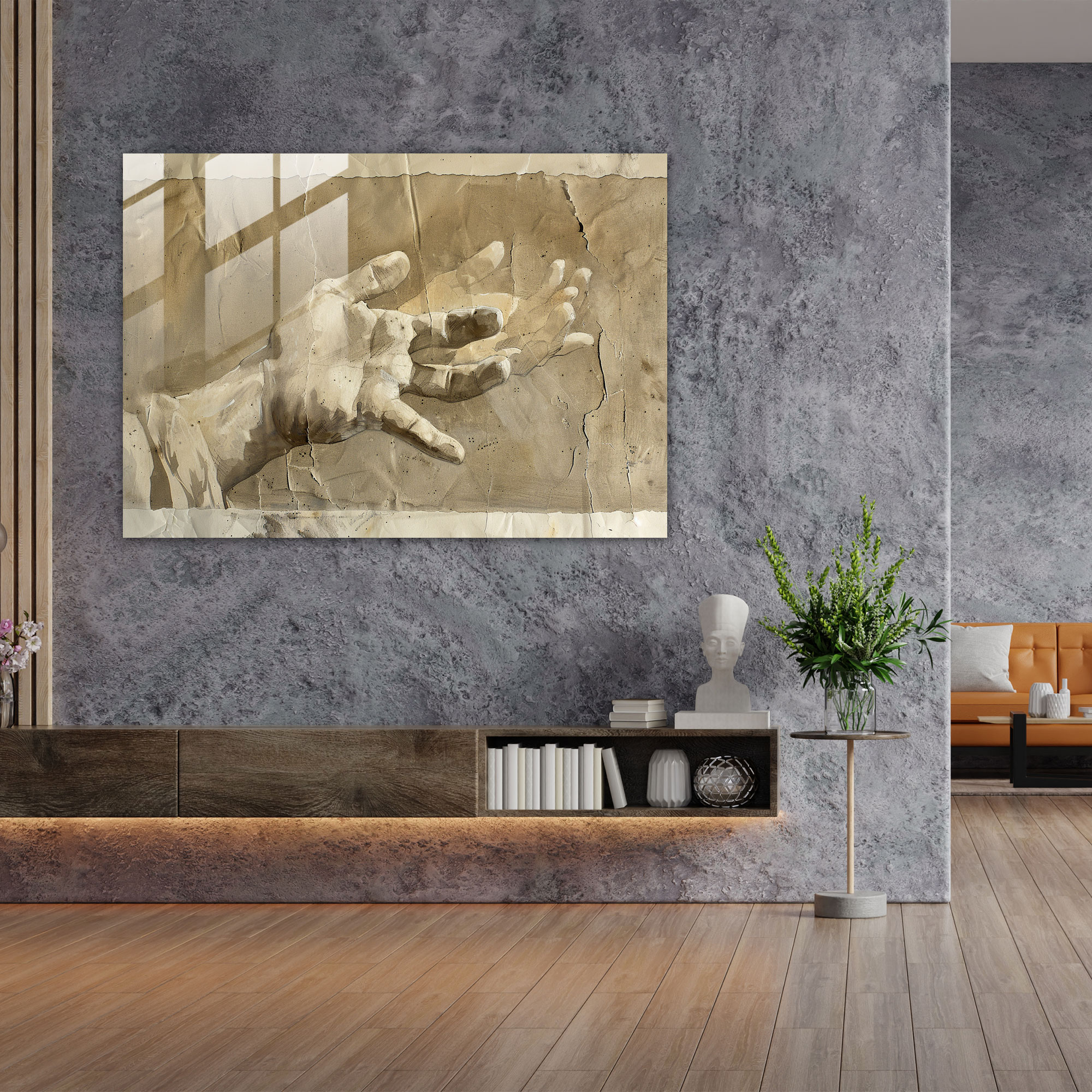 Leonardo Da Vinci Glass Print - Study Of Hands - Leonardo Da Vinci, Glass Print, Modern Art, Glass Wall Art