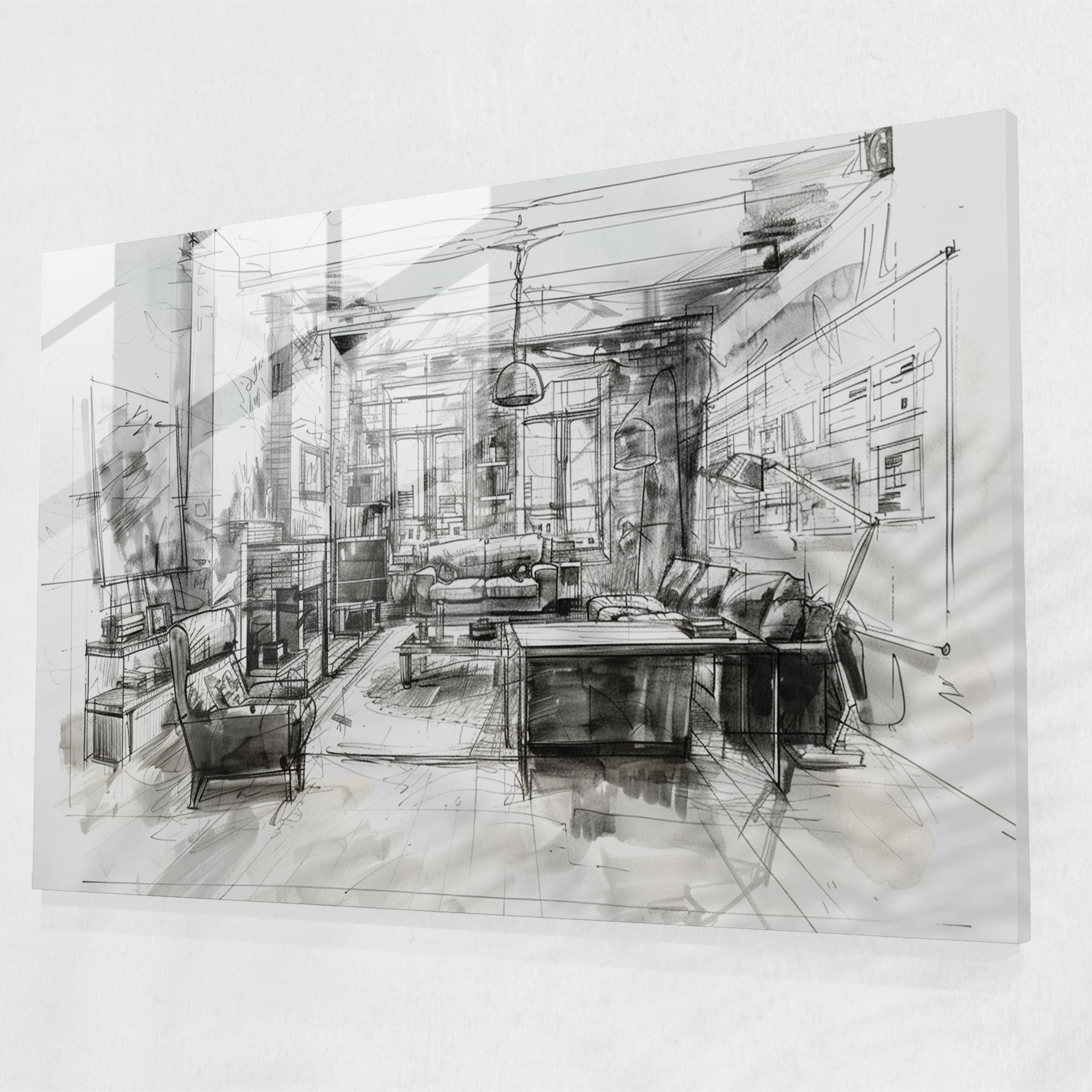 Leonardo Da Vinci Glass Wall Art - Architectural Sketches - Leonardo Da Vinci, Glass Wall Art, Leonardo Da Vinci, Home Decoration