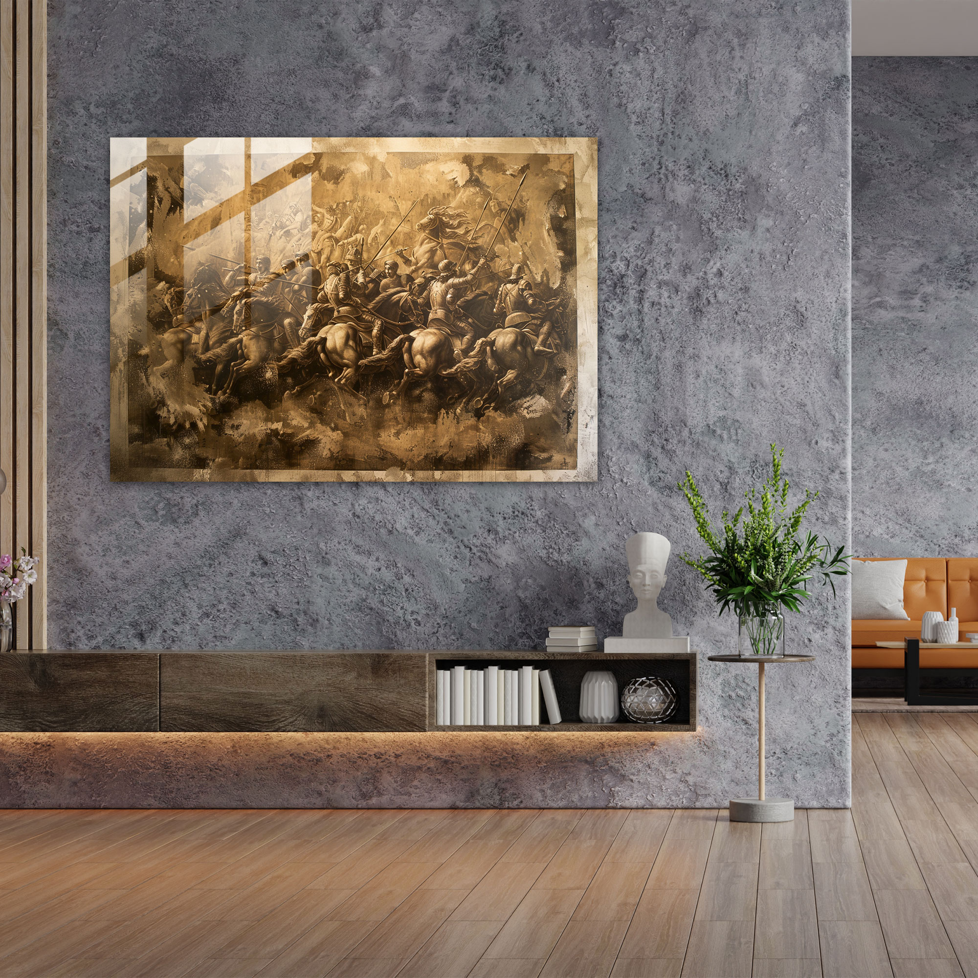 Leonardo Da Vinci Glass Print - Battle Of Anghiari - Leonardo Da Vinci, Glass Wall Art, Wall Decoration, Modern Art