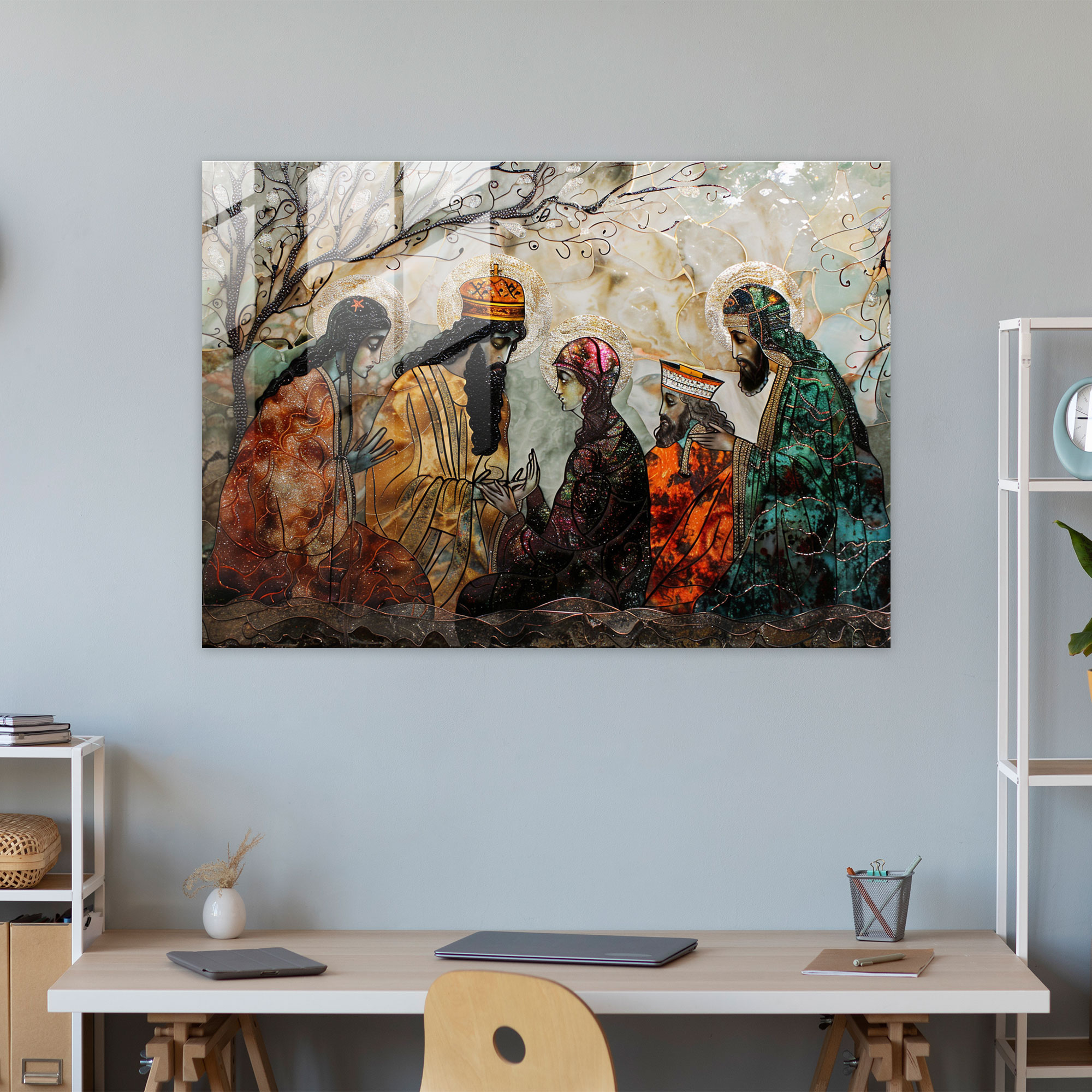 Leonardo Da Vinci Glass Wall Art - Adoration Of The Magi - Leonardo Da Vinci, Leonardo Da Vinci, Home Decoration, Glass Art