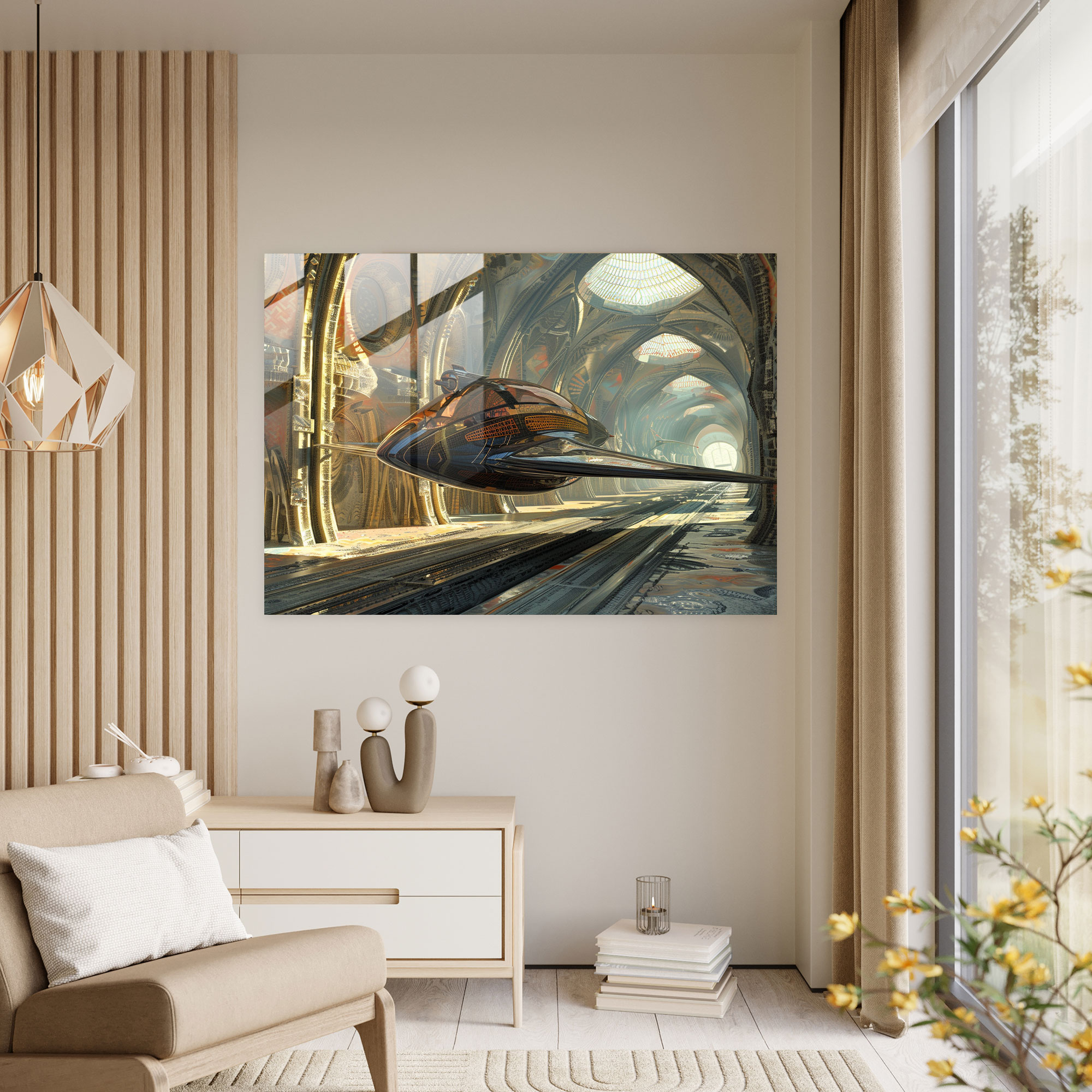 Leonardo Da Vinci Glass Wall Art Flying Machine - Leonardo Da Vinci, Glass Art, Leonardo Da Vinci, Wall Decoration