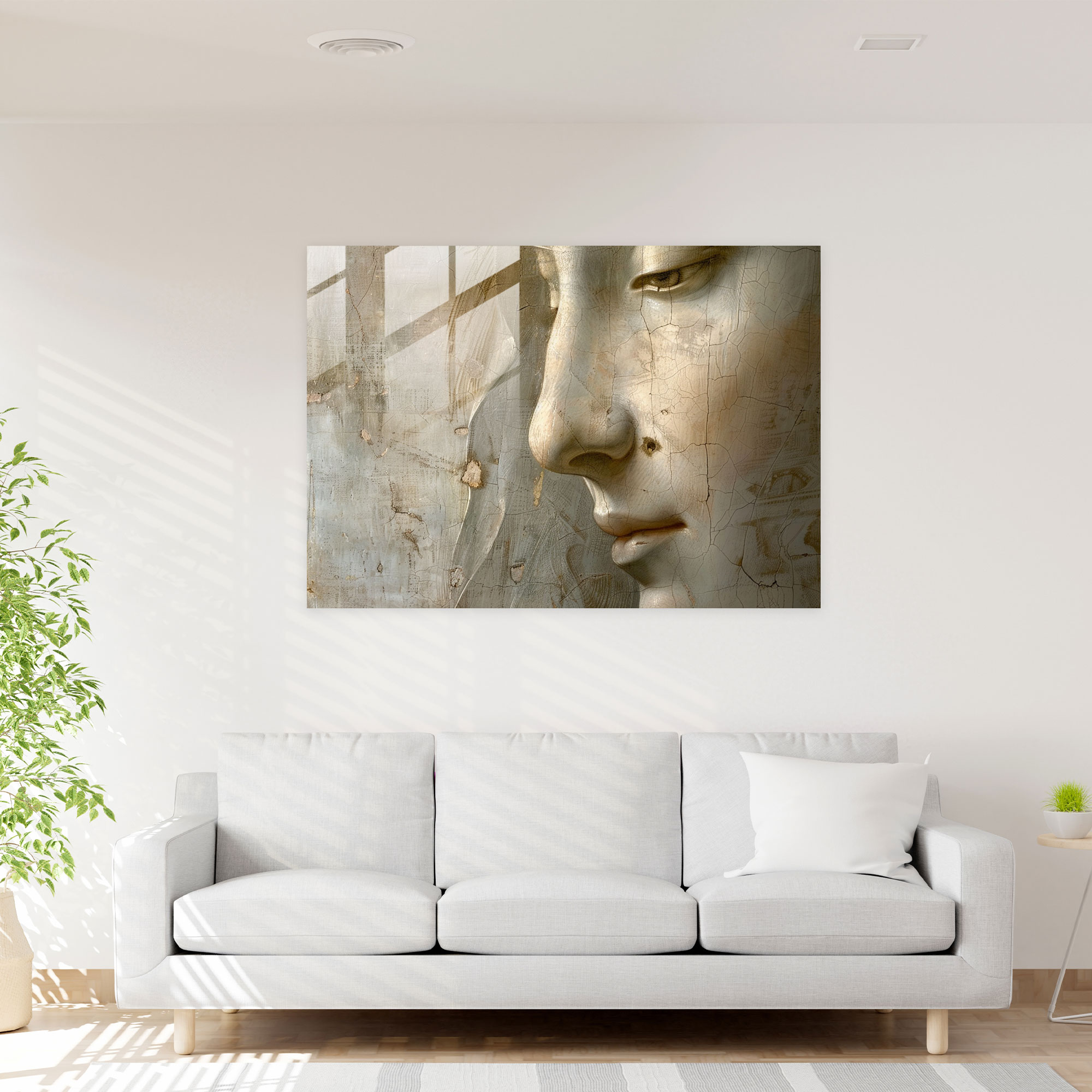 Leonardo Da Vinci Home Decoration Smiling Portrait - Leonardo Da Vinci, Glass Print, Modern Art, Leonardo Da Vinci