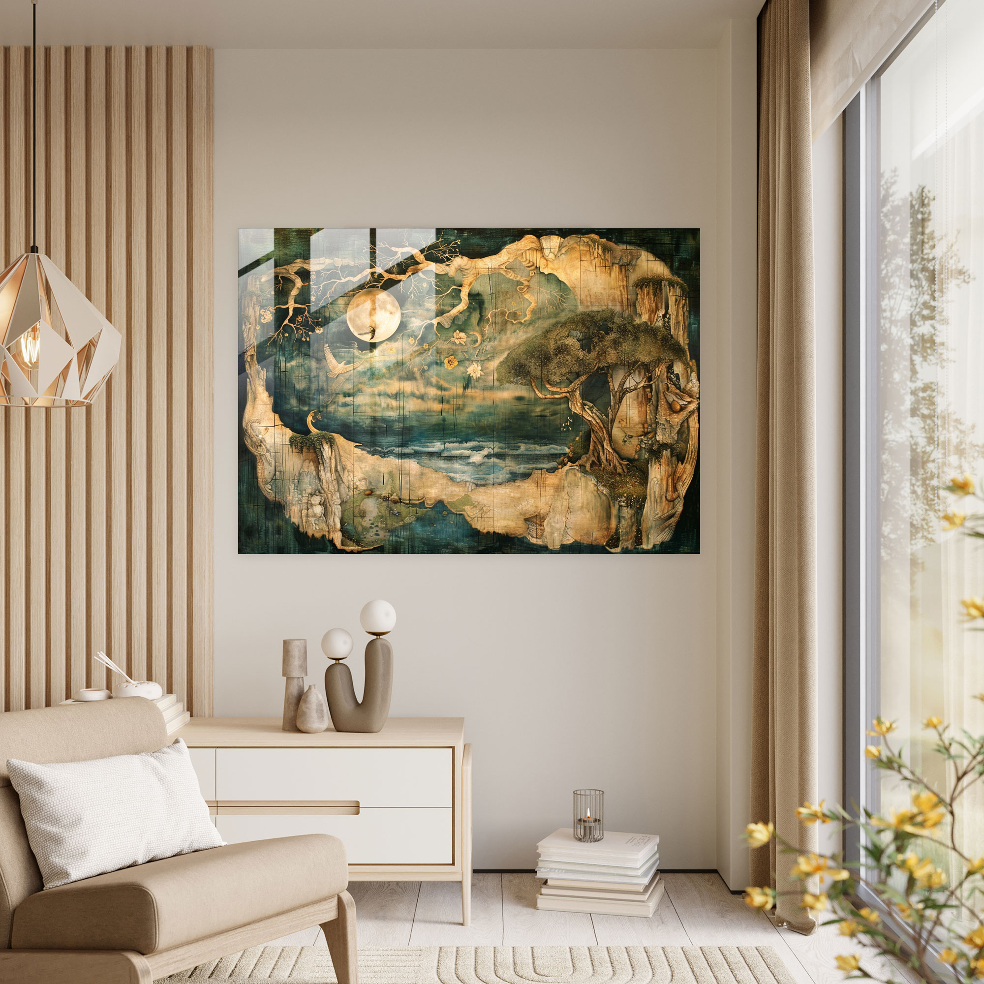 Leonardo Da Vinci Home Decoration Nature Depictions - Leonardo Da Vinci, Glass Print, Modern Art, Leonardo Da Vinci