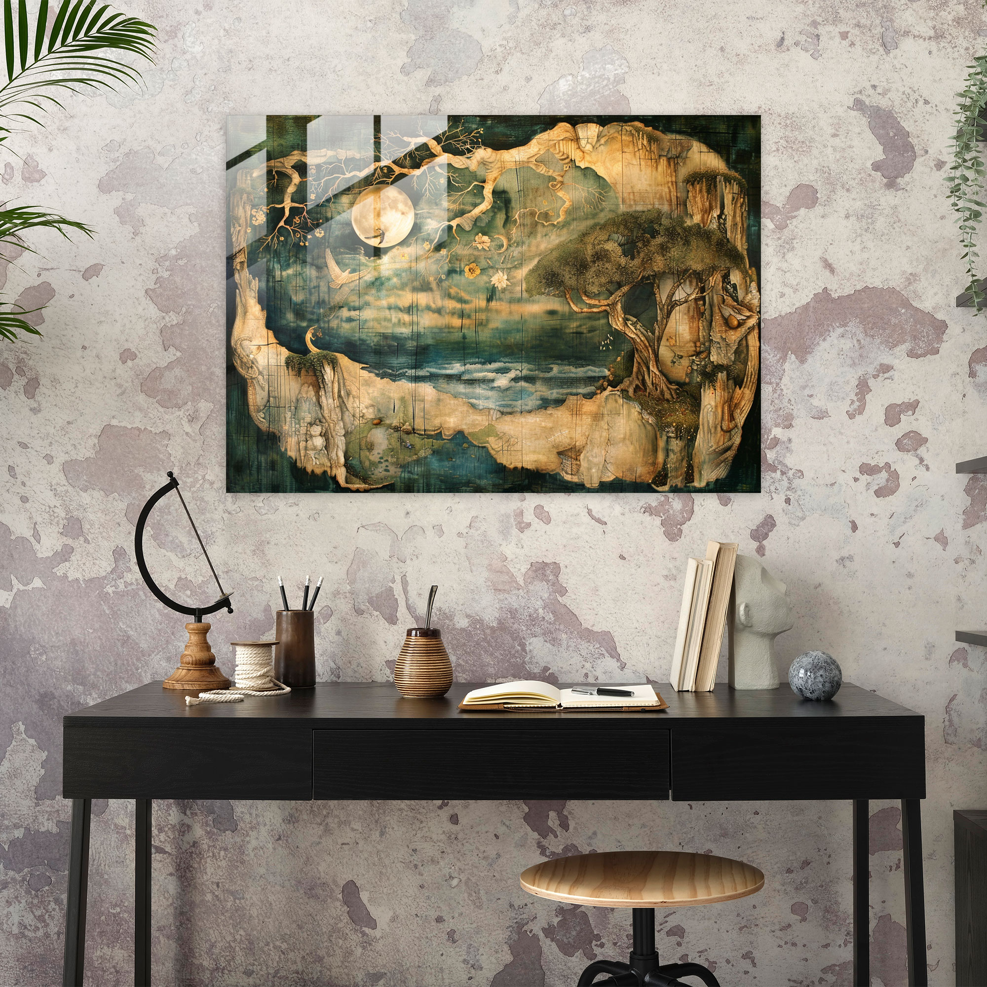 Leonardo Da Vinci Home Decoration Nature Depictions - Leonardo Da Vinci, Glass Print, Modern Art, Leonardo Da Vinci