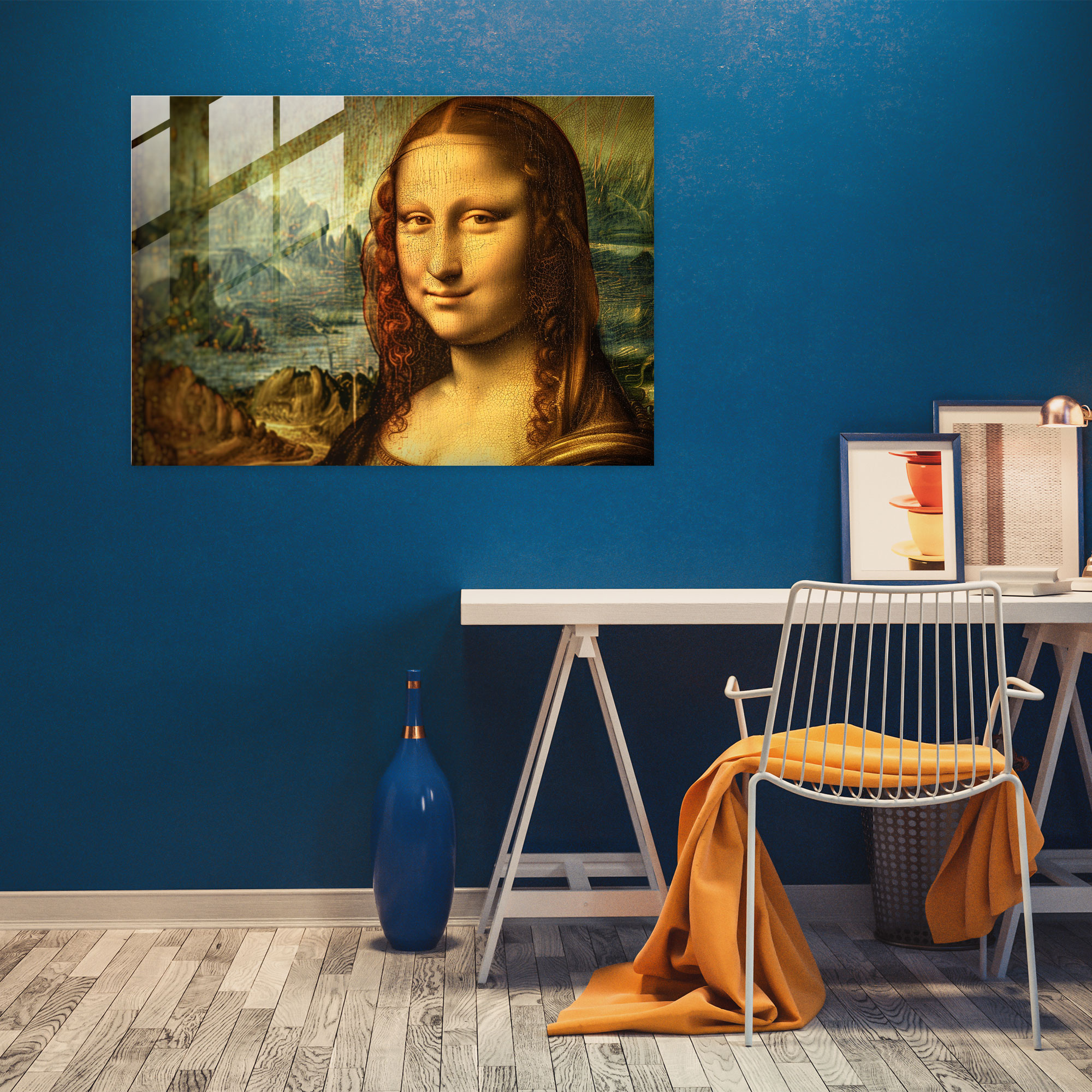 Mysterious Smile Glass Wall Art - Leonardo Da Vinci, Wall Decoration, Leonardo Da Vinci, Glass Wall Art