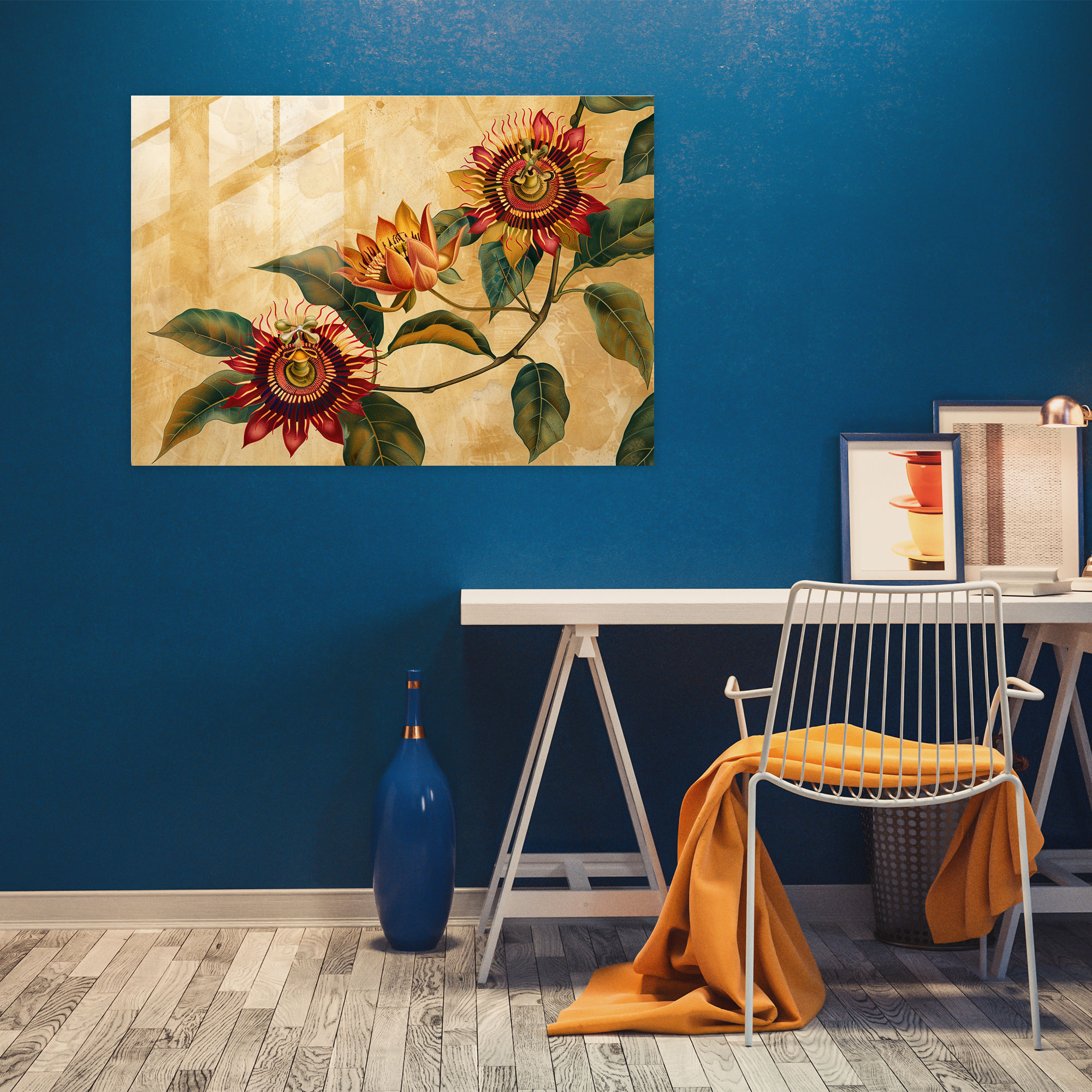 Exotic Flowers Glass Wall Art - Leonardo Da Vinci, Leonardo Da Vinci, Wall Decoration, Glass Wall Art