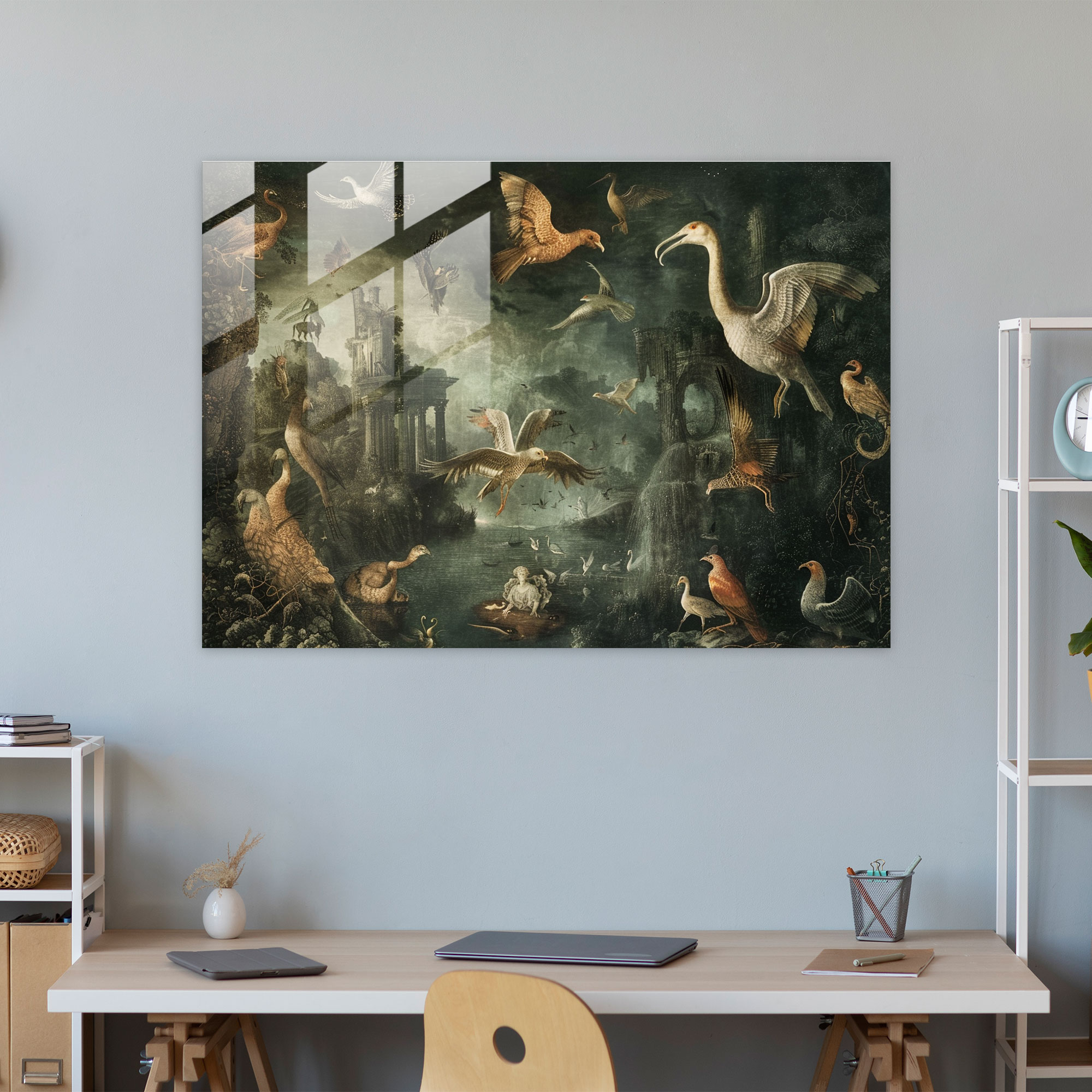 Leonardo Da Vinci Glass Print - Mythological Scene - Leonardo Da Vinci, Glass Wall Art, Renaissance Art, Leonardo Da Vinci