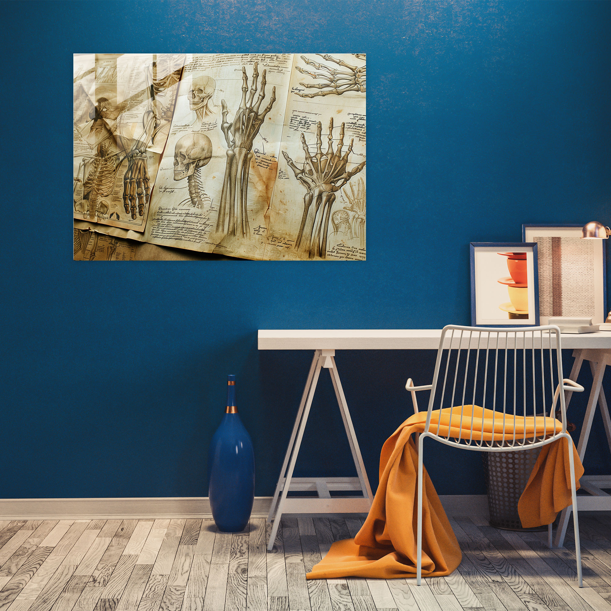 Leonardo Da Vinci Glass Wall Art - Anatomical Drawings - Leonardo Da Vinci, Glass Art, Leonardo Da Vinci, Glass Wall Art