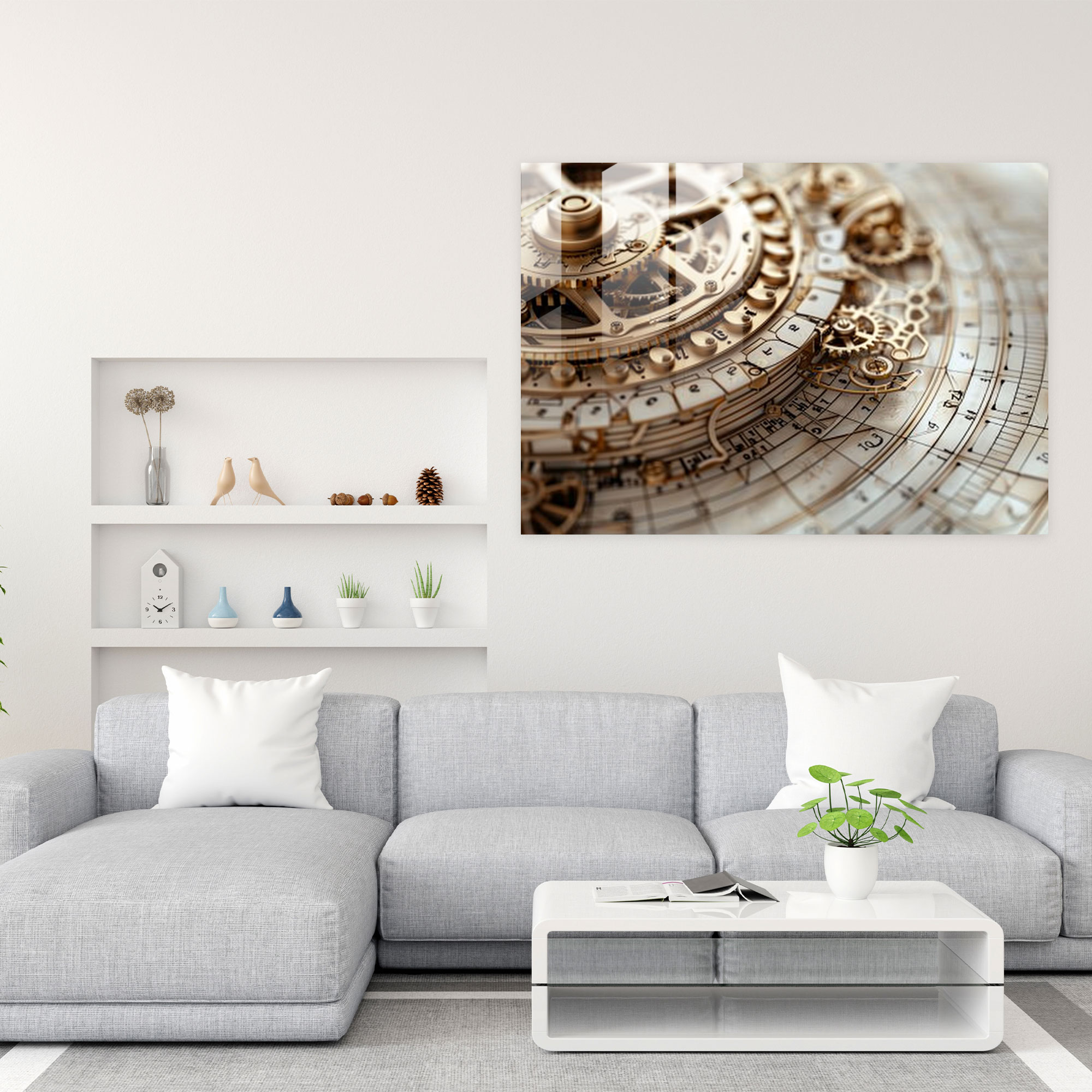 Leonardo Da Vinci Home Decoration - Mechanical Designs - Leonardo Da Vinci, Glass Print, Modern Art, Wall Decoration