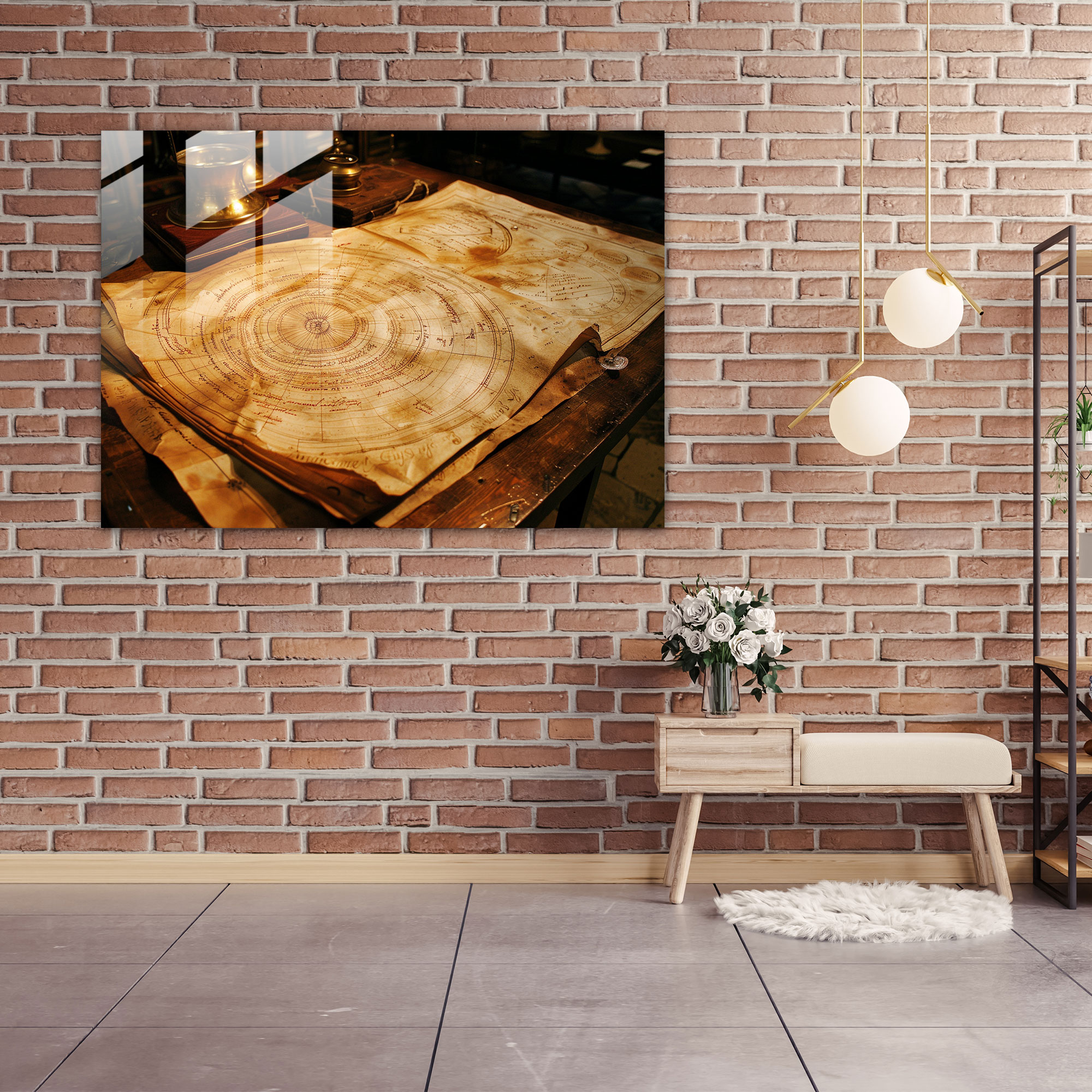 Leonardo Da Vinci Glass Wall Art - Mirror Writing - Leonardo Da Vinci, Wall Decoration, Glass Art, Leonardo Da Vinci