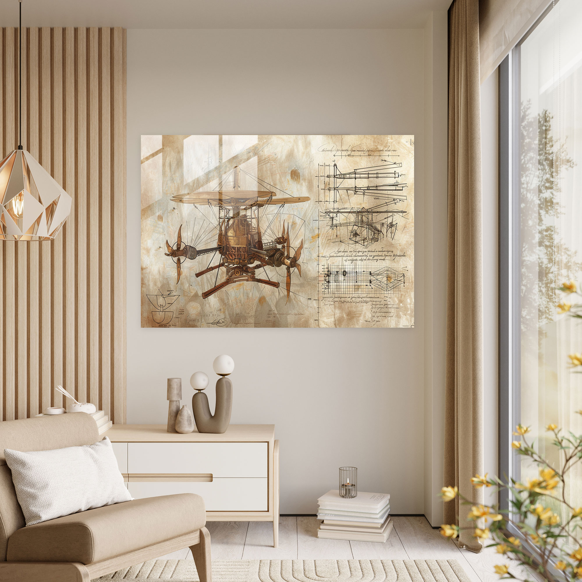 Leonardo Da Vinci Glass Print - Famous Sketches - Leonardo Da Vinci, Glass Print, Home Decoration, Glass Wall Art
