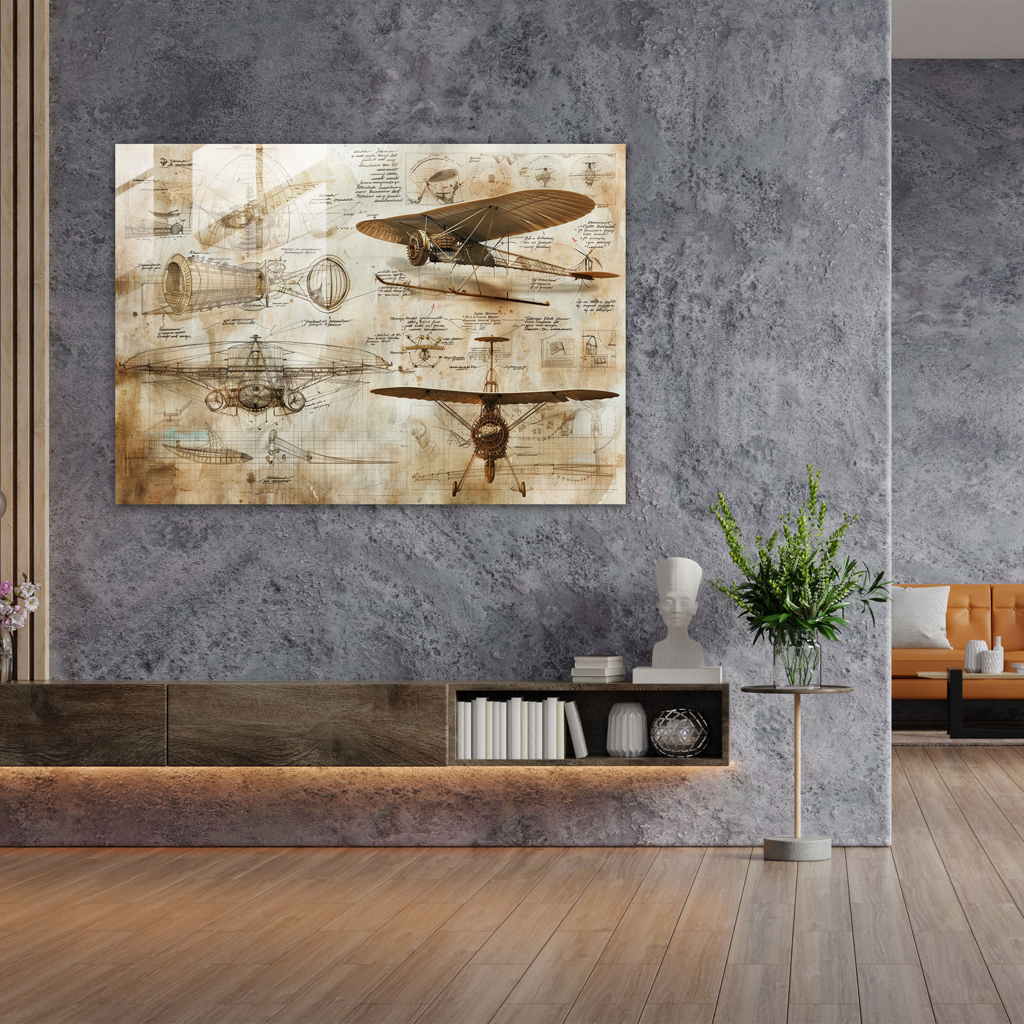 Leonardo Da Vinci Home Decoration - Leonardo Da Vinci, Glass Print, Innovation, Leonardo Da Vinci
