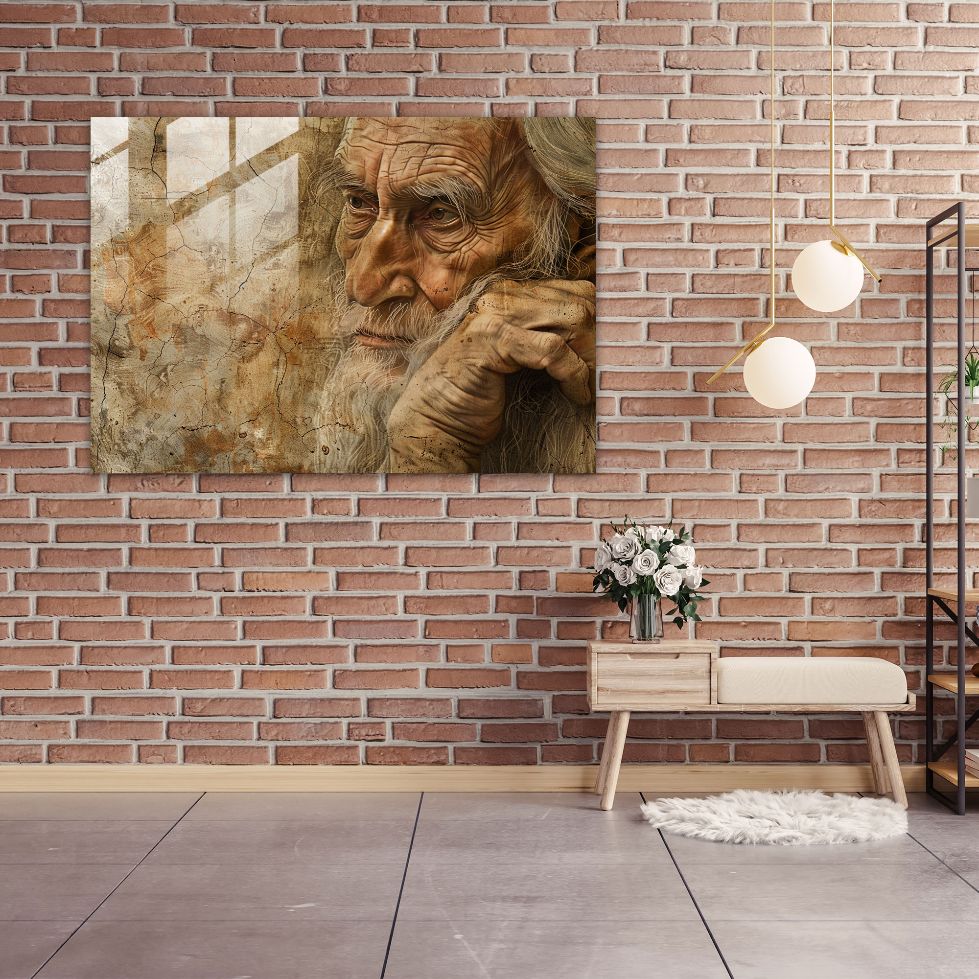 Leonardo Da Vinci Wall Decoration - Leonardo Da Vinci, Wall Decoration, Pensive Man, Thought-Provoking