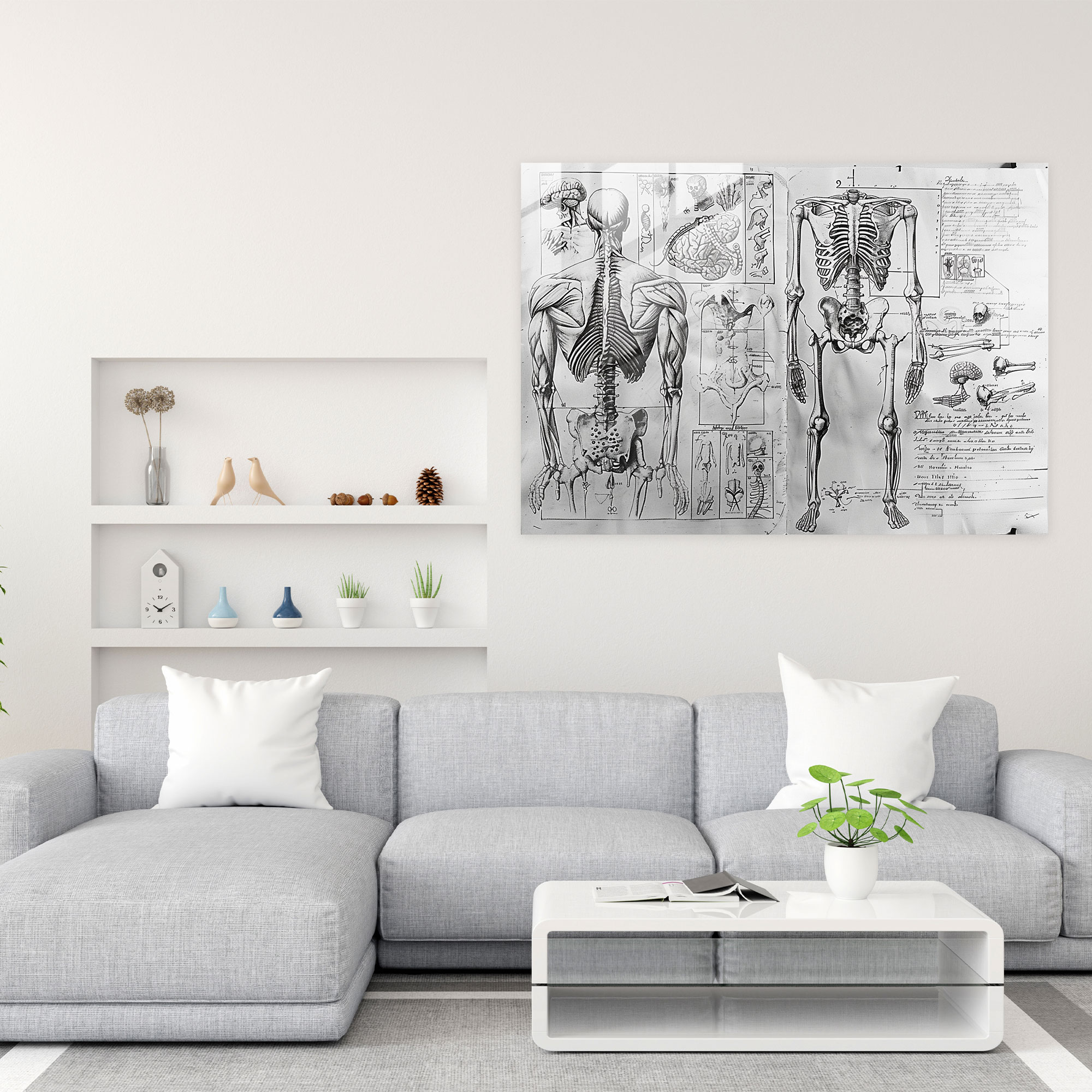 Leonardo Da Vinci Modern Art - Leonardo Da Vinci, Home Decoration, Glass Print, Glass Art