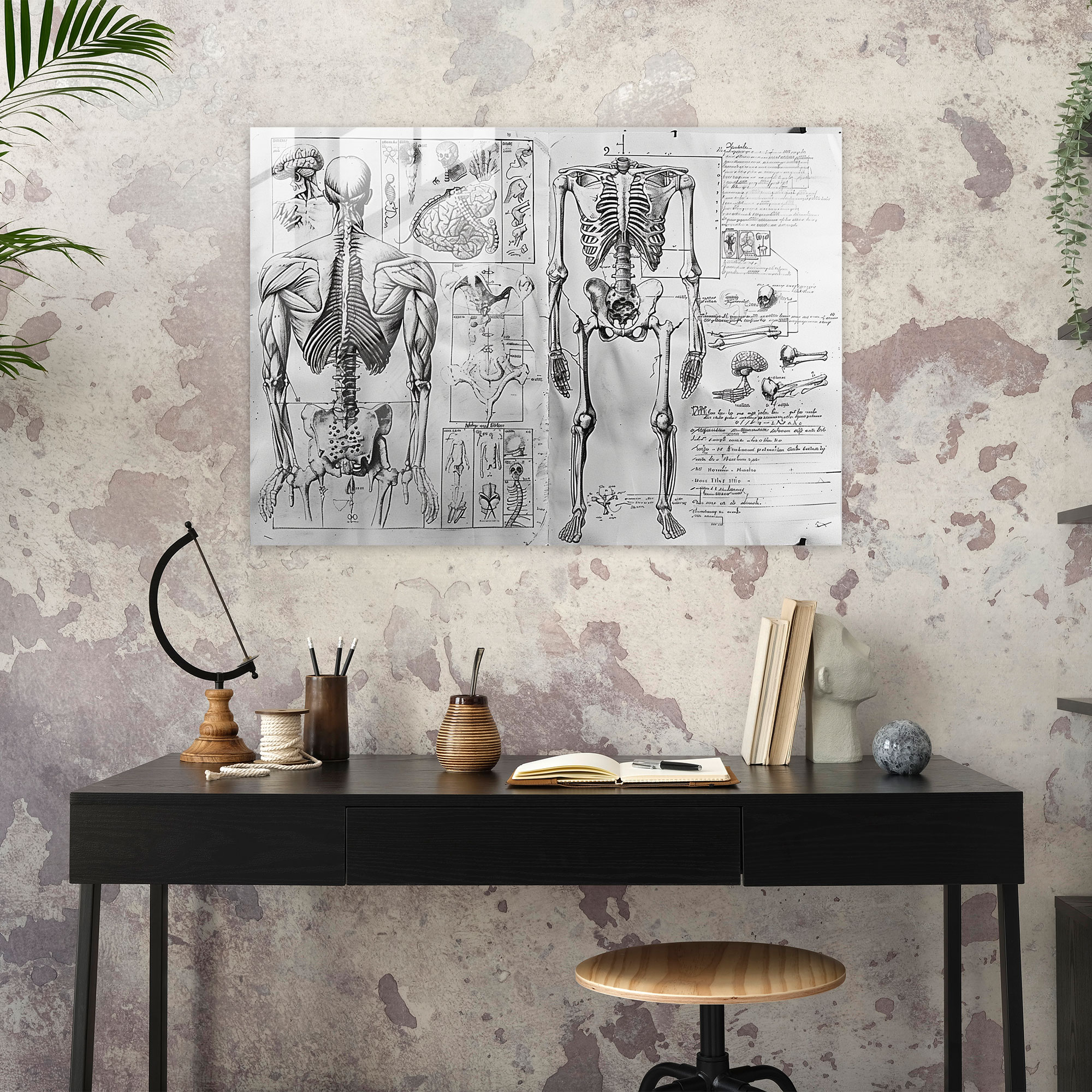 Leonardo Da Vinci Modern Art - Leonardo Da Vinci, Home Decoration, Glass Print, Glass Art