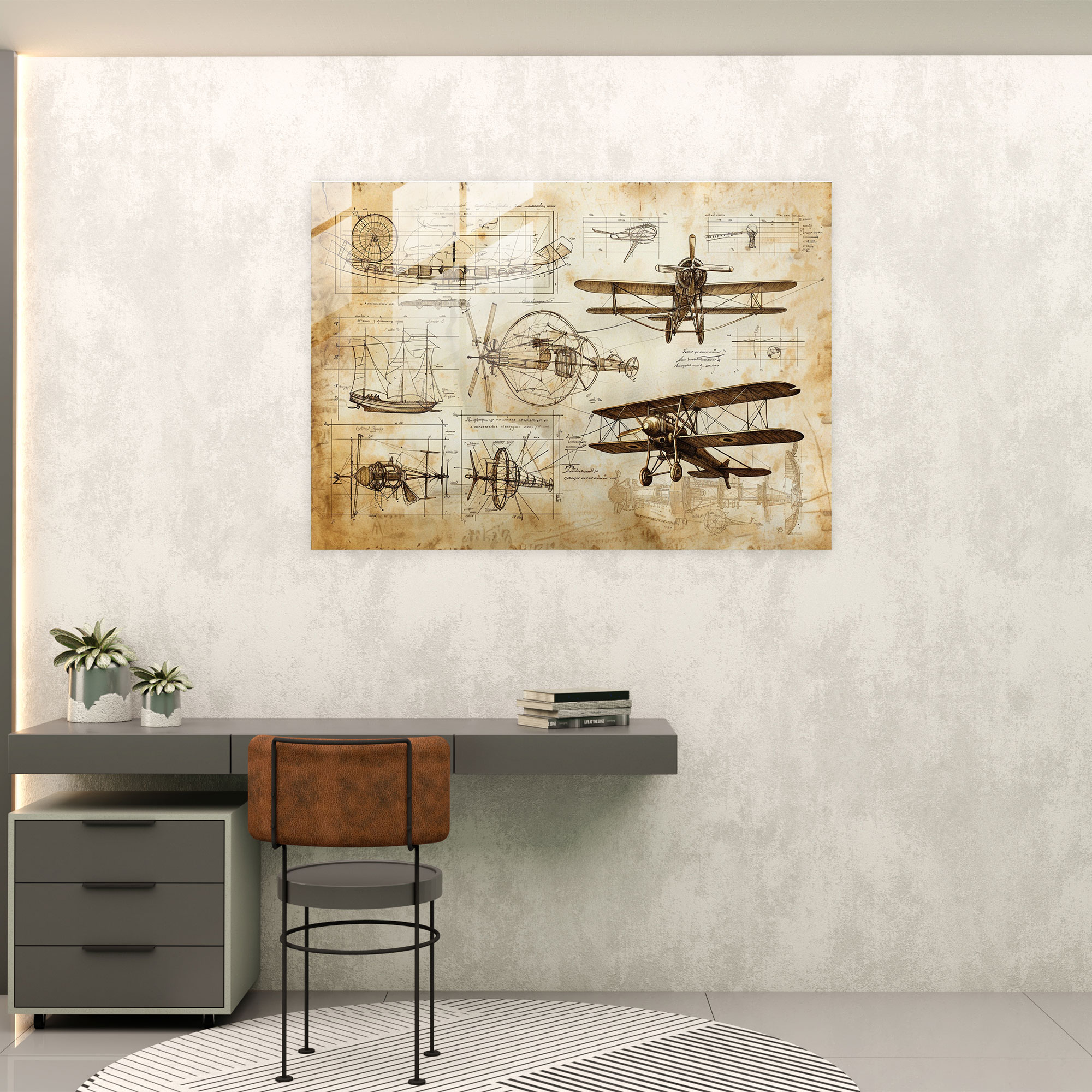 Leonardo Da Vinci Glass Print - Leonardo Da Vinci, Home Decoration, Glass Art, Wall Decoration