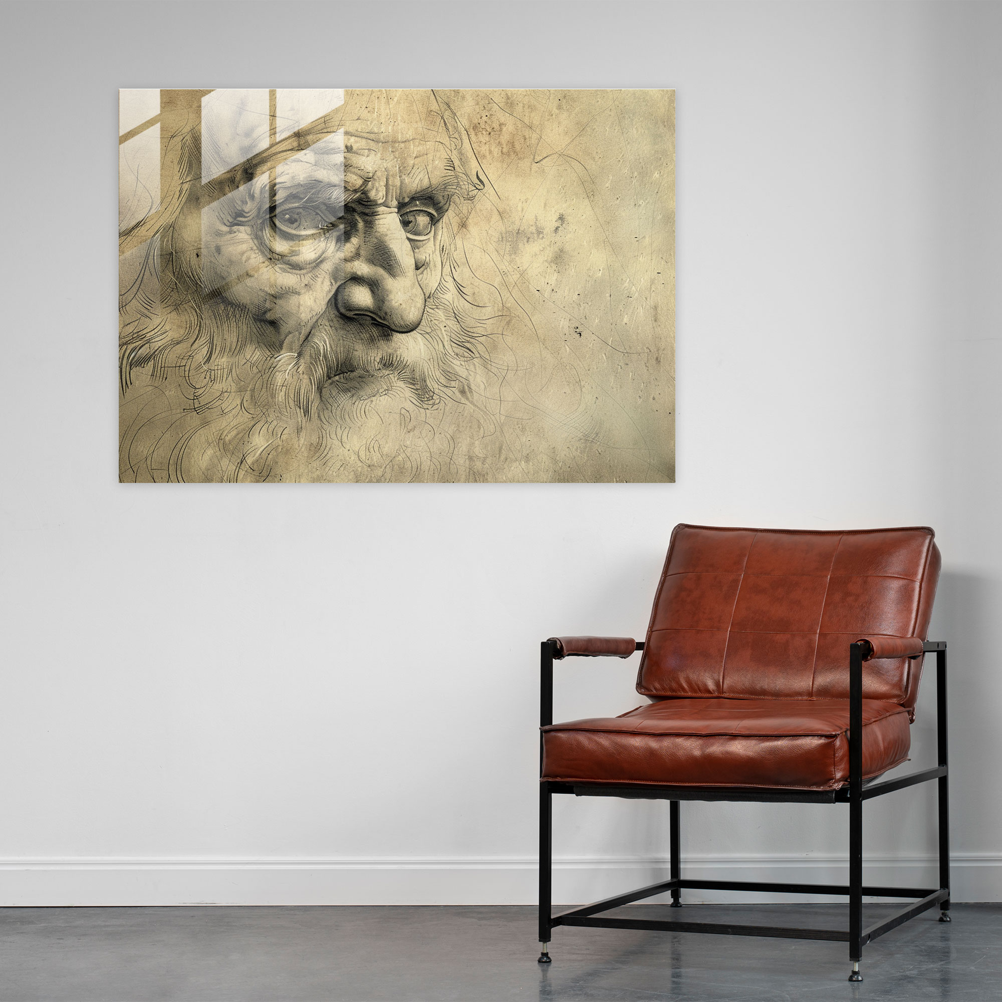 Leonardo Da Vinci Glass Print - Leonardo Da Vinci, Glass Art, Glass Print, Home Decoration