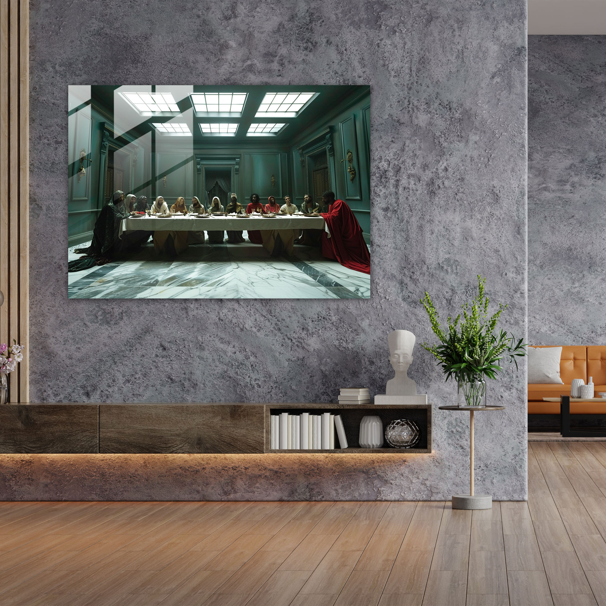 Leonardo Da Vinci Modern Art - Leonardo Da Vinci, Glass Art, Wall Decoration, Glass Wall Art