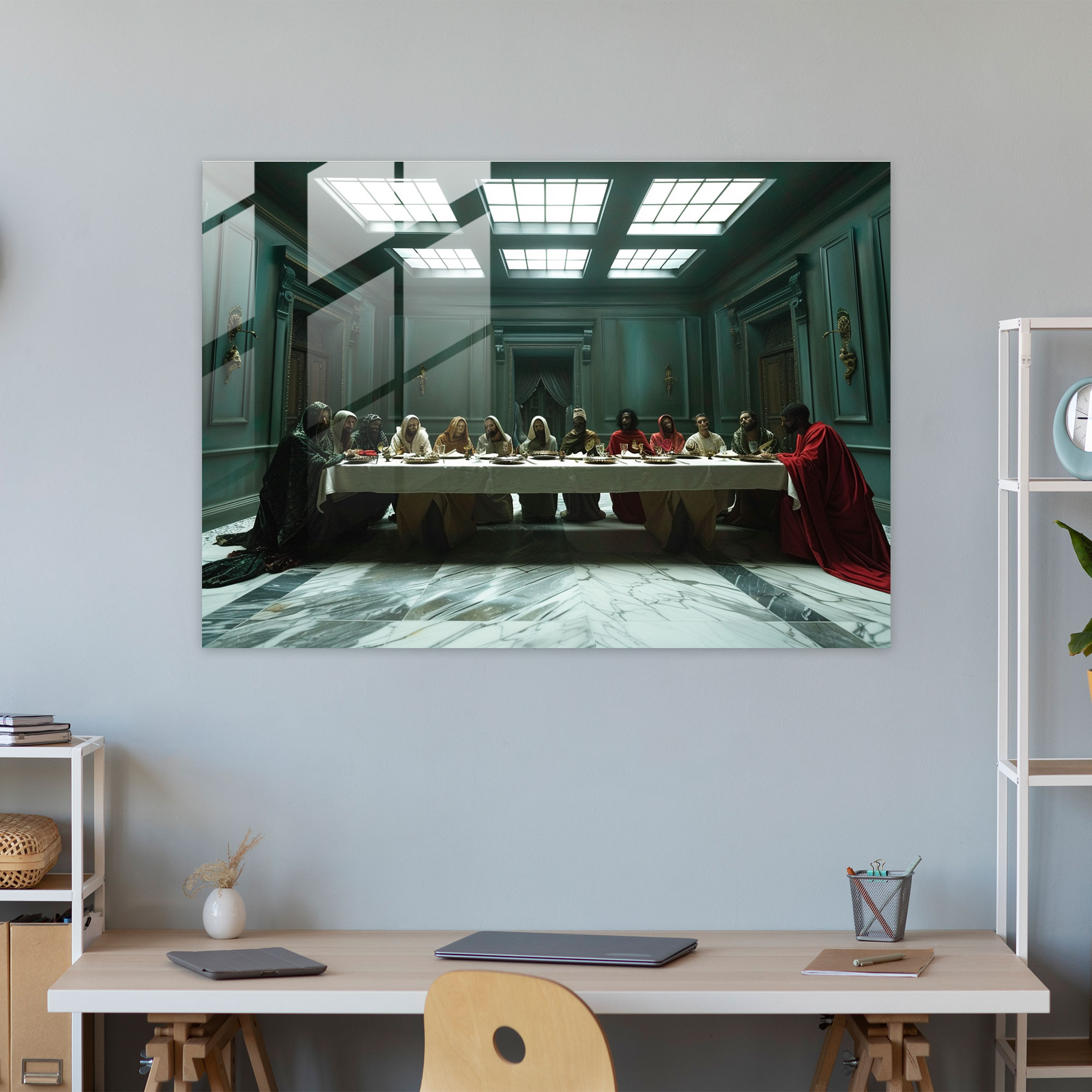 Leonardo Da Vinci Modern Art - Leonardo Da Vinci, Glass Art, Wall Decoration, Glass Wall Art