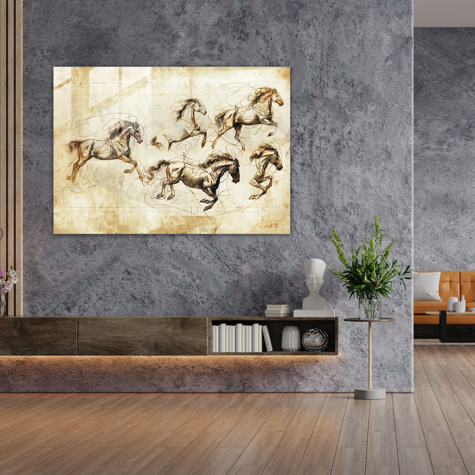 Leonardo Da Vinci Wall Decoration - Leonardo Da Vinci, Glass Art, Leonardo Da Vinci, Glass Wall Art