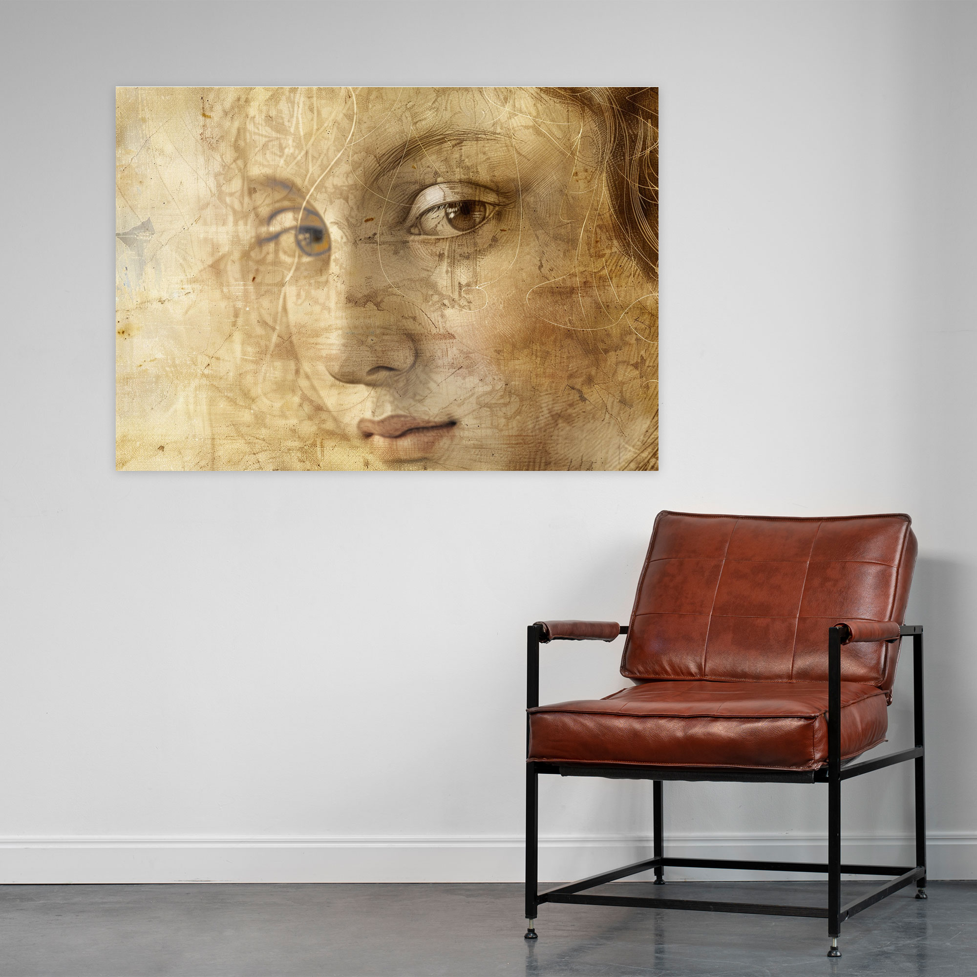 Gizemli Kadın Leonardo Da Vinci Tarzı Duvar Sanatı - Leonardo Da Vinci Duvar Dekorasyonu Duvar Sanatı Ev Dekorasyonu