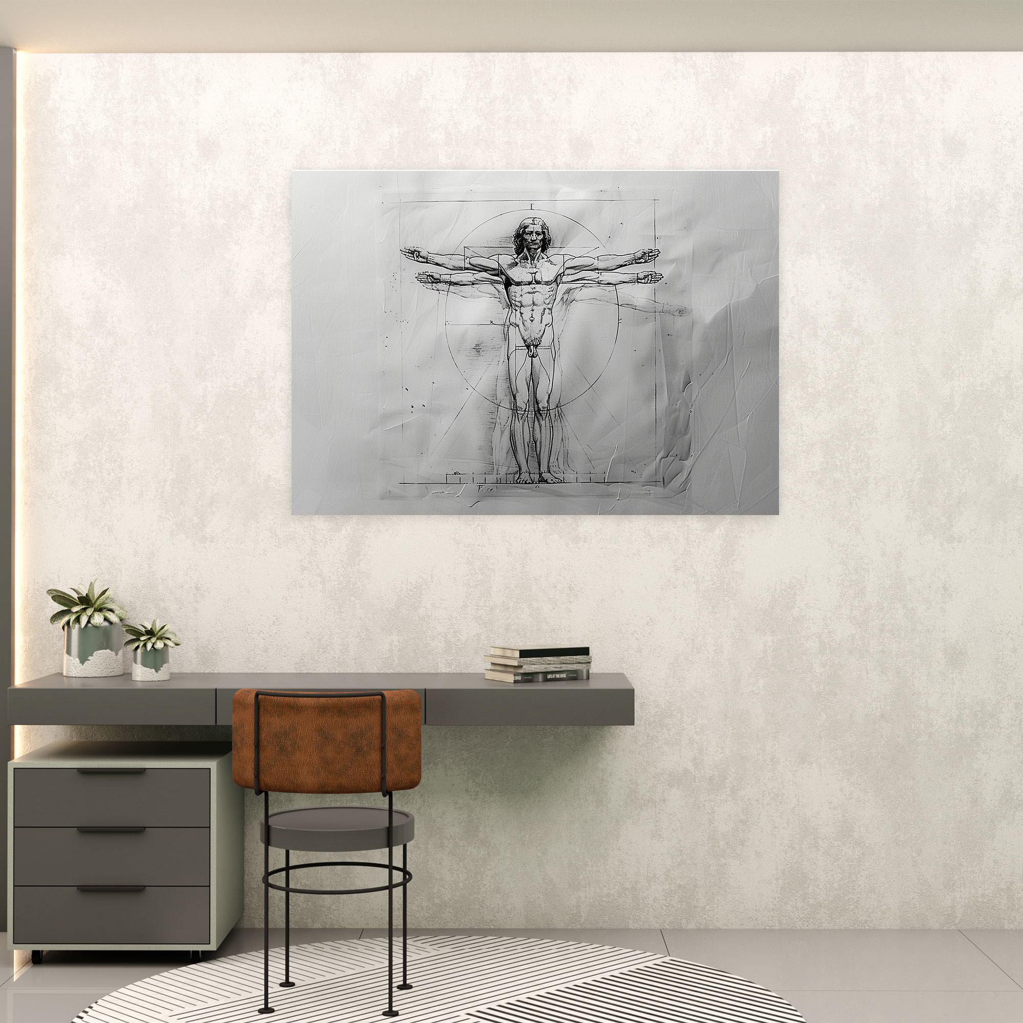 Leonardo Da Vinci Canvas Print - Vitruvian Man Wall Art - Leonardo Da Vinci, Wall Decoration, Anatomy, Leonardo Da Vinci