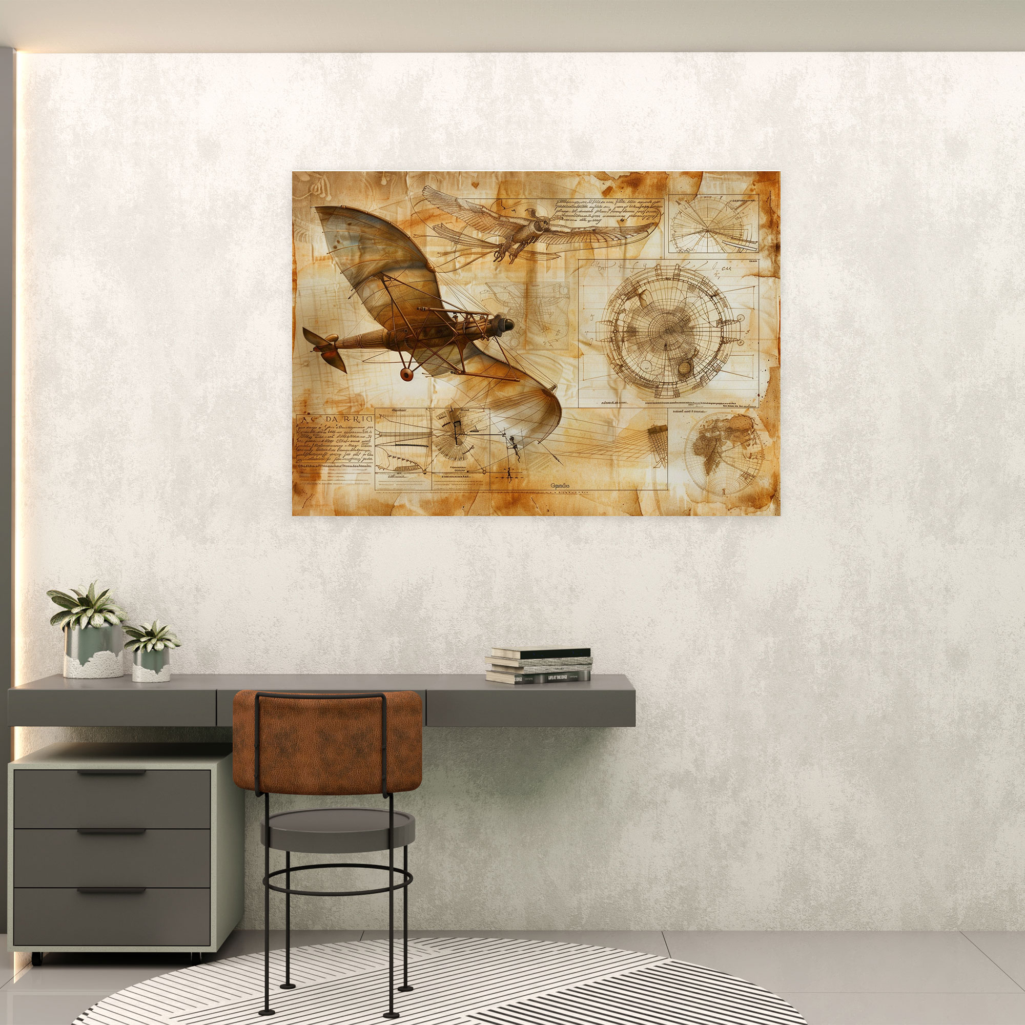 Leonardo Da Vinci Wall Decoration - Flying Machine Canvas Print - Leonardo Da Vinci, Canvas Print, Canvas, Canvas Wall Art